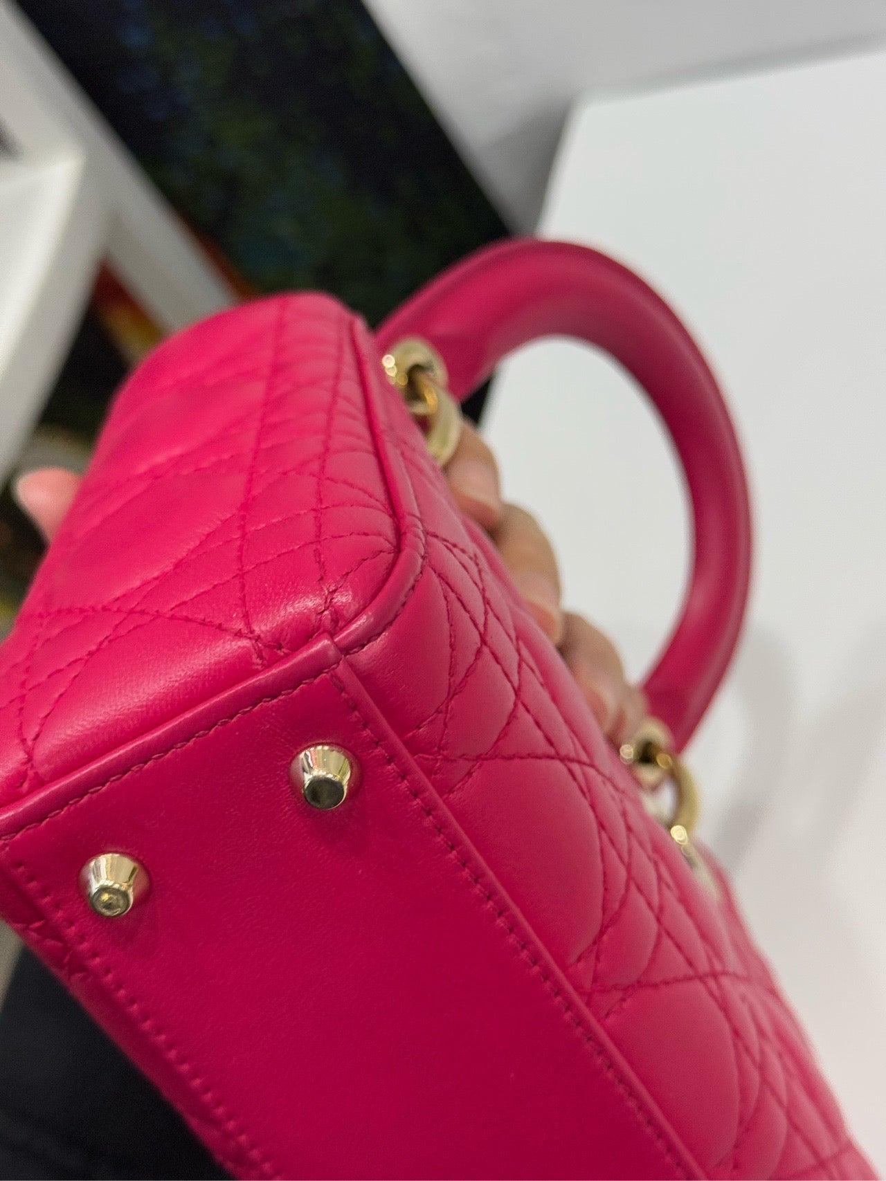 Dior - Lady Dior Mini - Lambskin leather - Pink - (Mini)