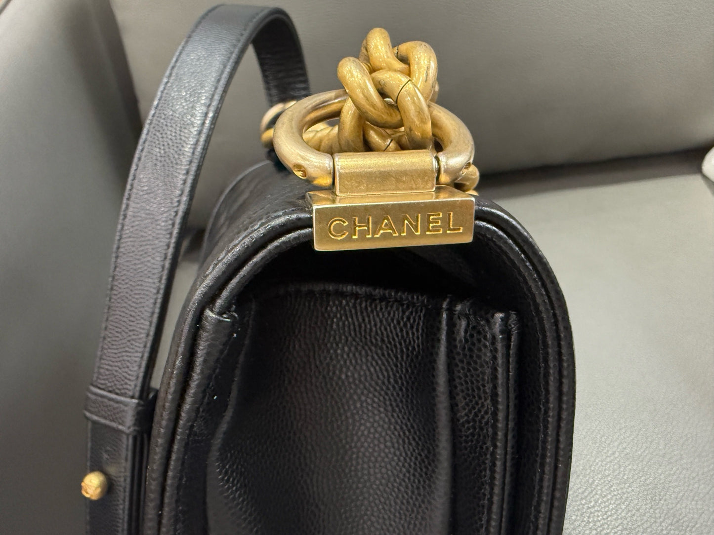 Chanel - Boy Bag - Caviar leather - Black - (Small)