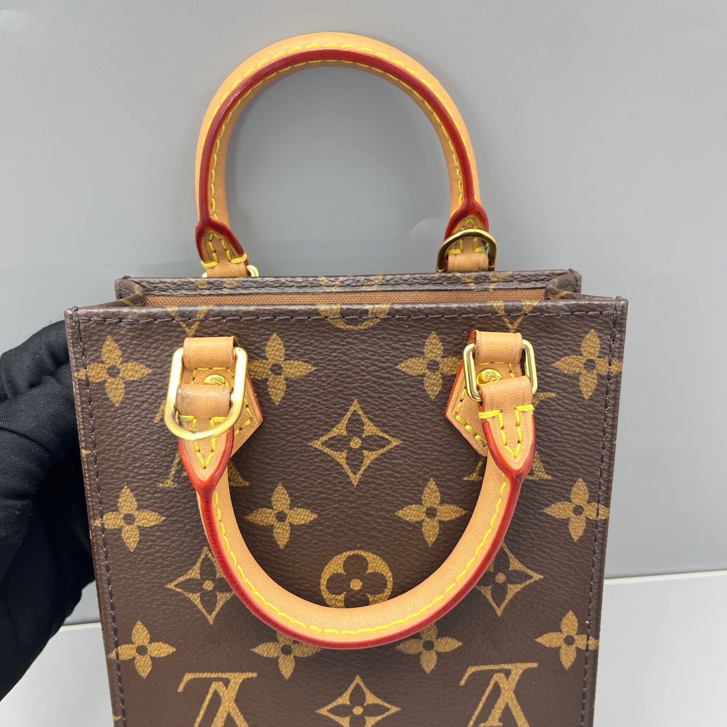 Louis Vuitton - Mini Sac Plat - Monogram coated canvas with natural cowhide leather trim - Brown - (mini)