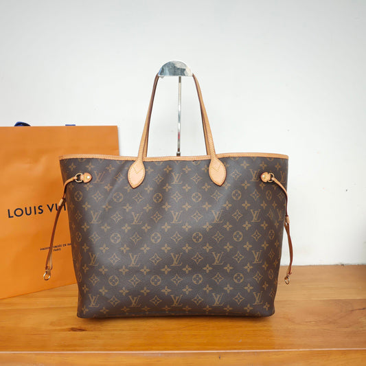 Louis Vuitton - Neverfull GM - Monogram coated canvas with natural cowhide leather trim - Brown - (Large)