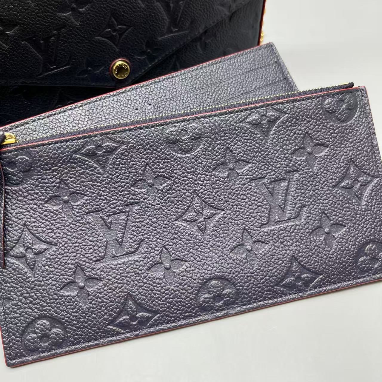 Louis Vuitton - Pochette Félicie - Monogram Empreinte leather - Navy with Red trim - (mini)