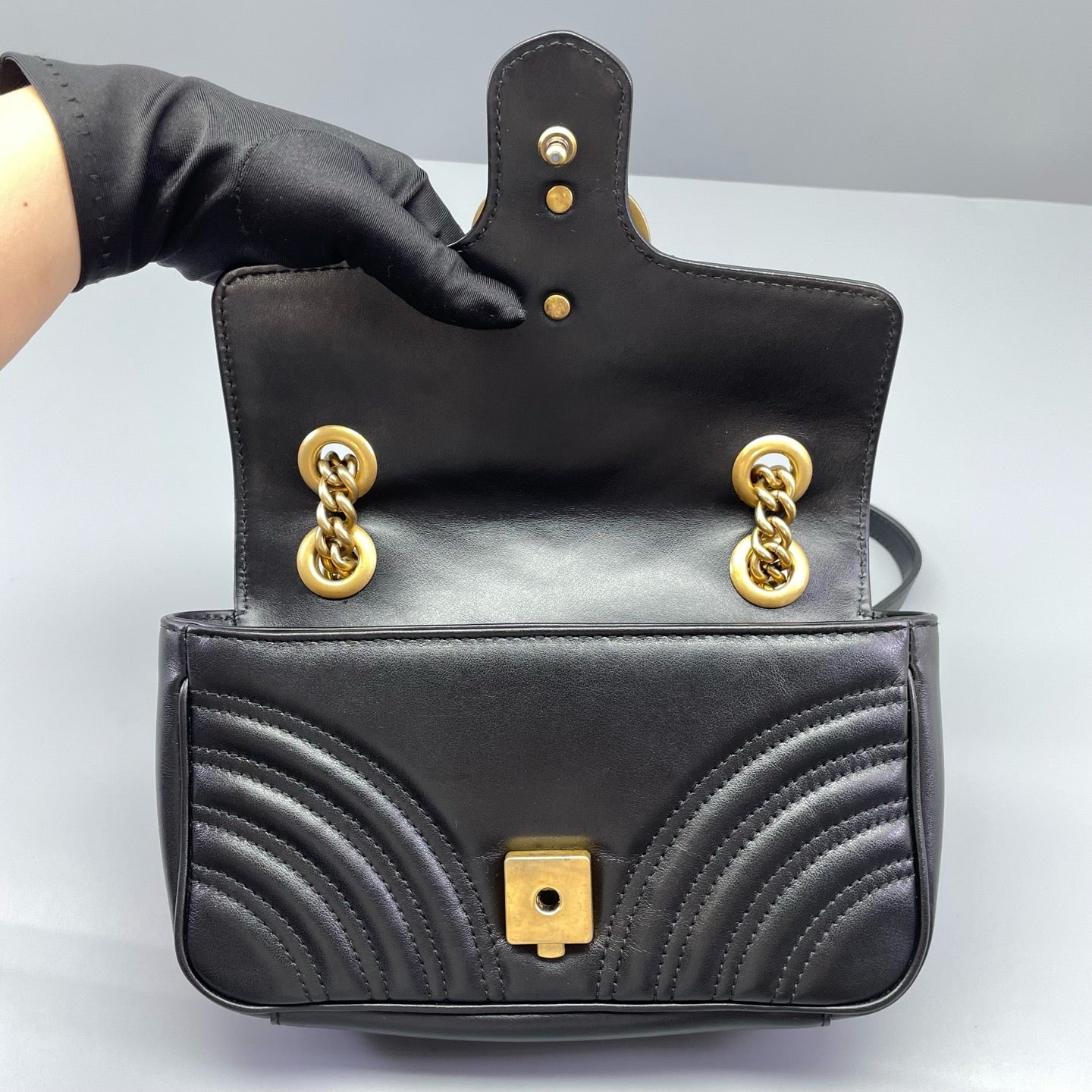 Gucci - GG Marmont Matelasse Mini Bag - Leather - Black - (mini)