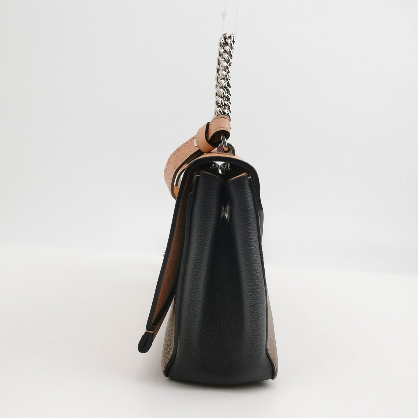 Louis Vuitton - Lockme - Grained calfskin leather - Pink, Grey, and Black color-block with Silver-Tone Hardware - (Small)