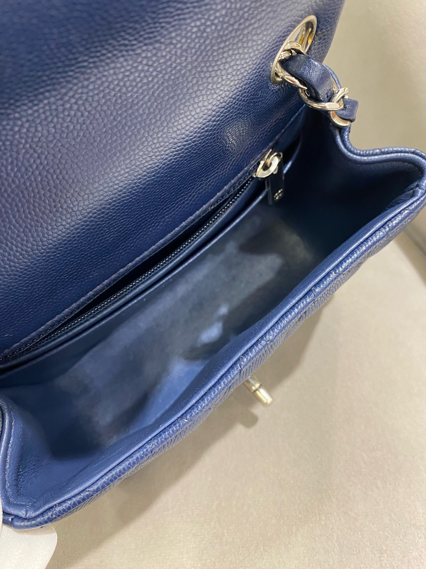 Chanel - Mini Square Flap Bag - Caviar leather - Navy - (mini)