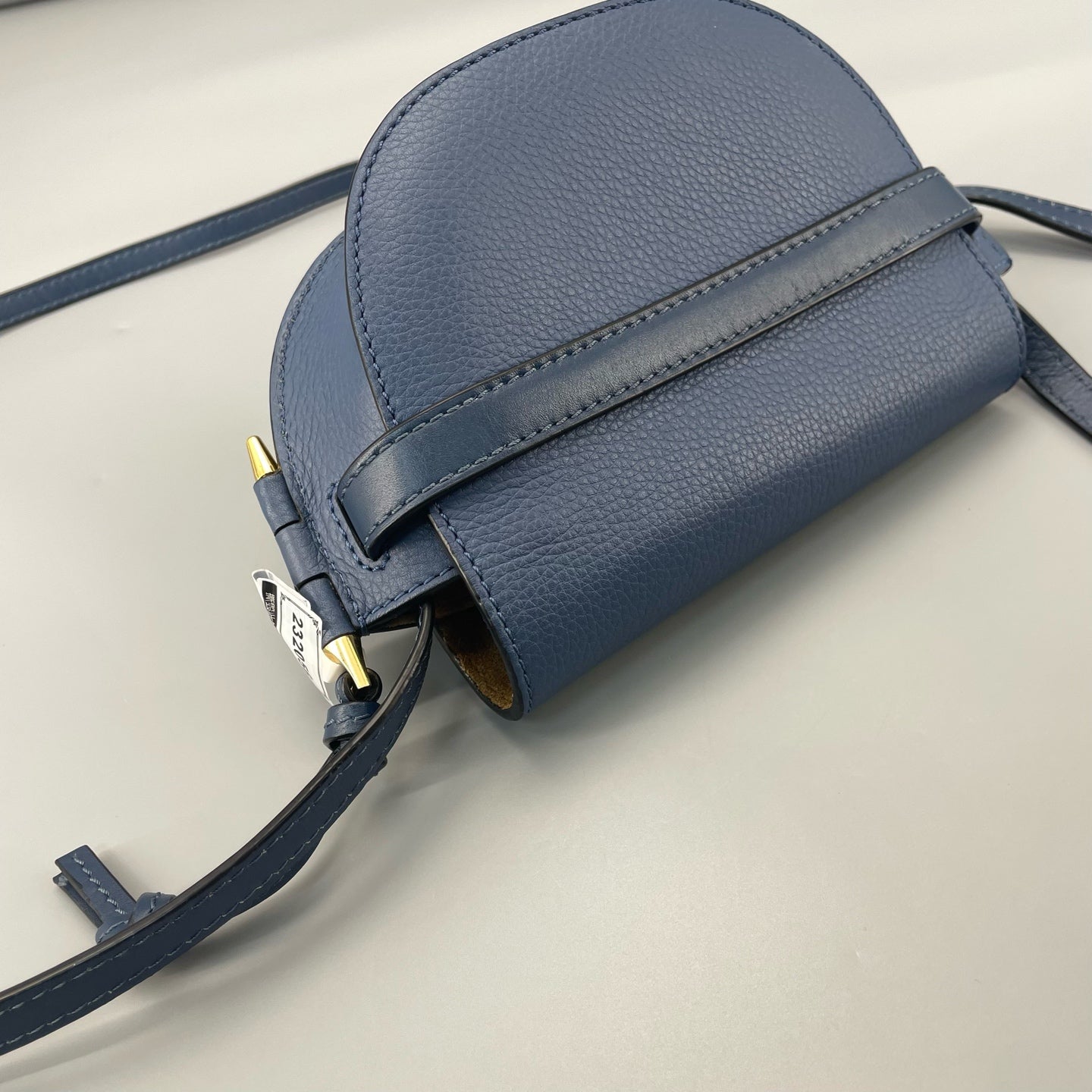 Loewe - Gate Mini Saddle Bag - Grained calfskin leather - Blue - (mini)