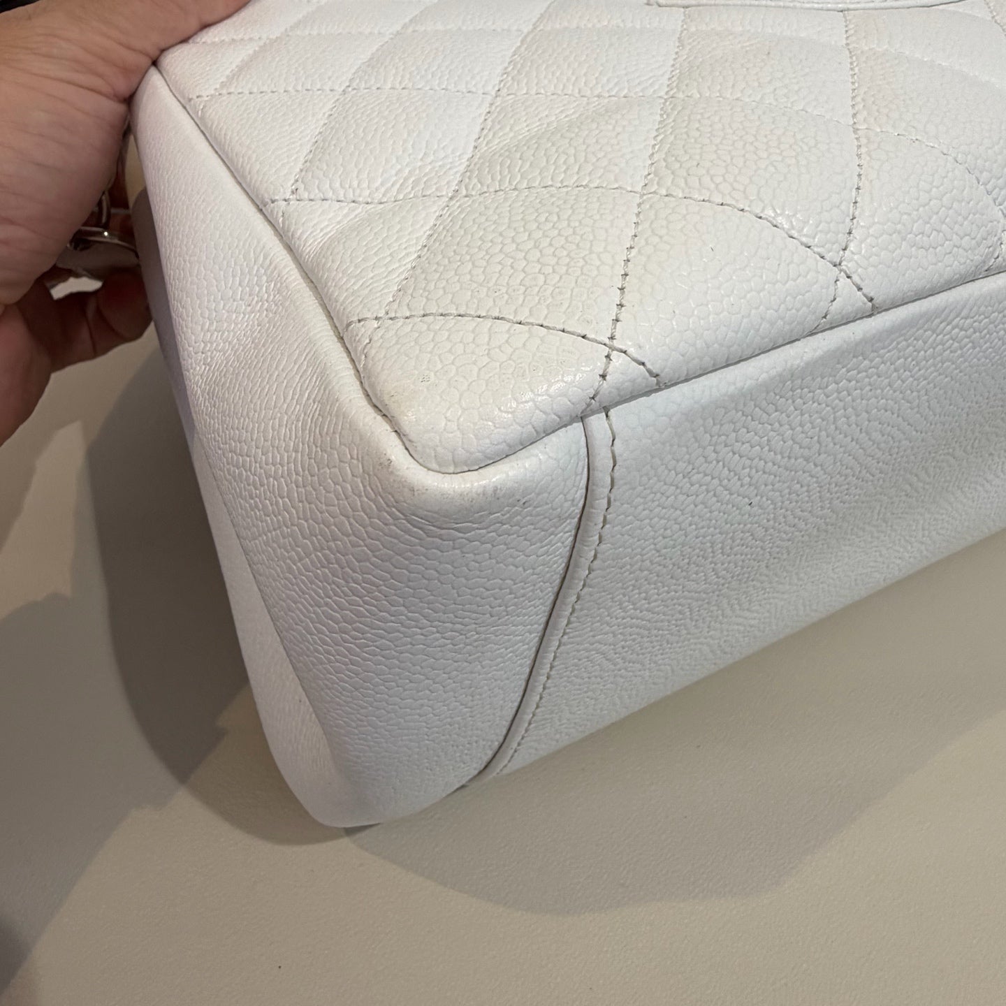 Chanel - Grand Shopping Tote (GST) - Caviar leather - White - (large)