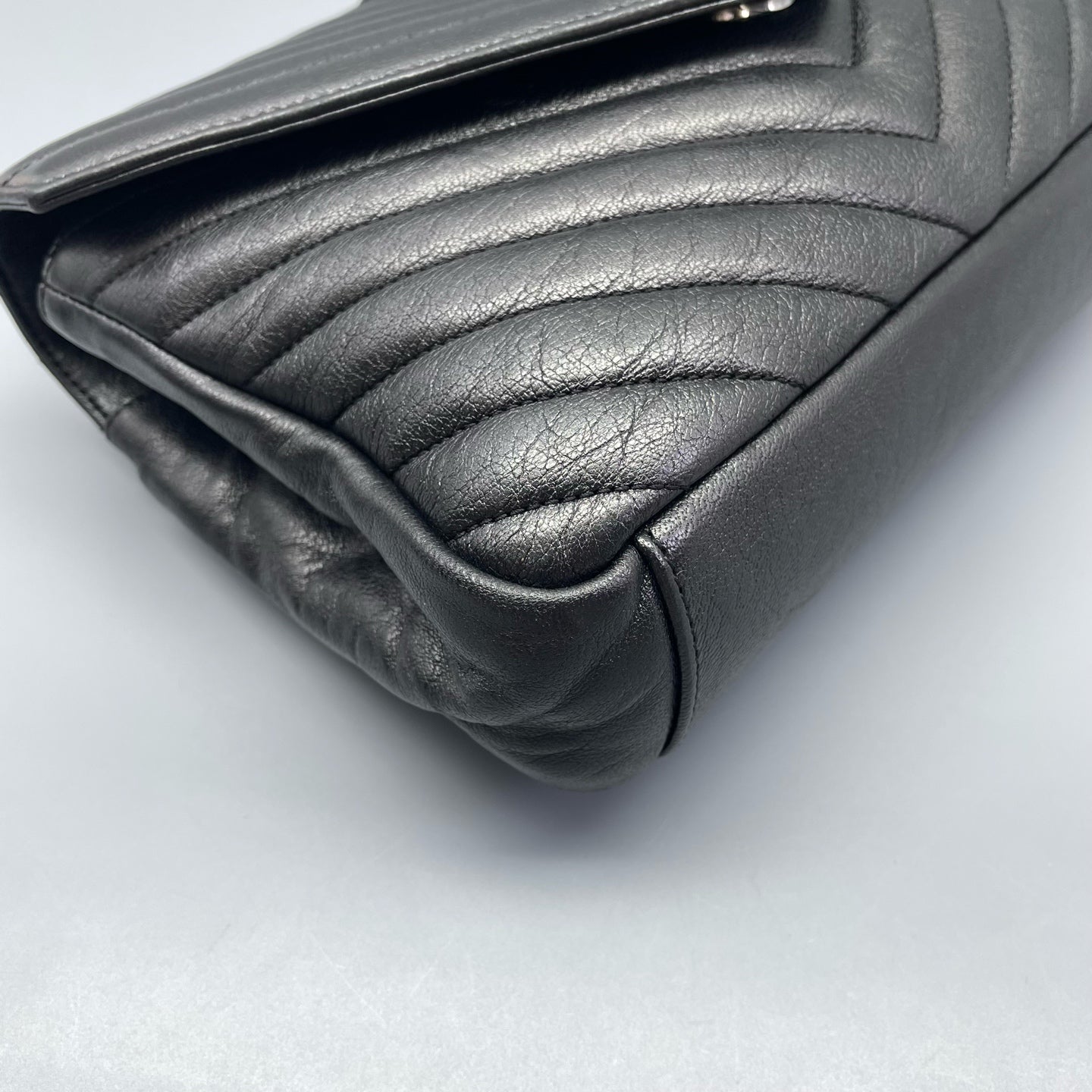 Saint Laurent - College Monogram Bag - Leather - Metallic Black - (Small)