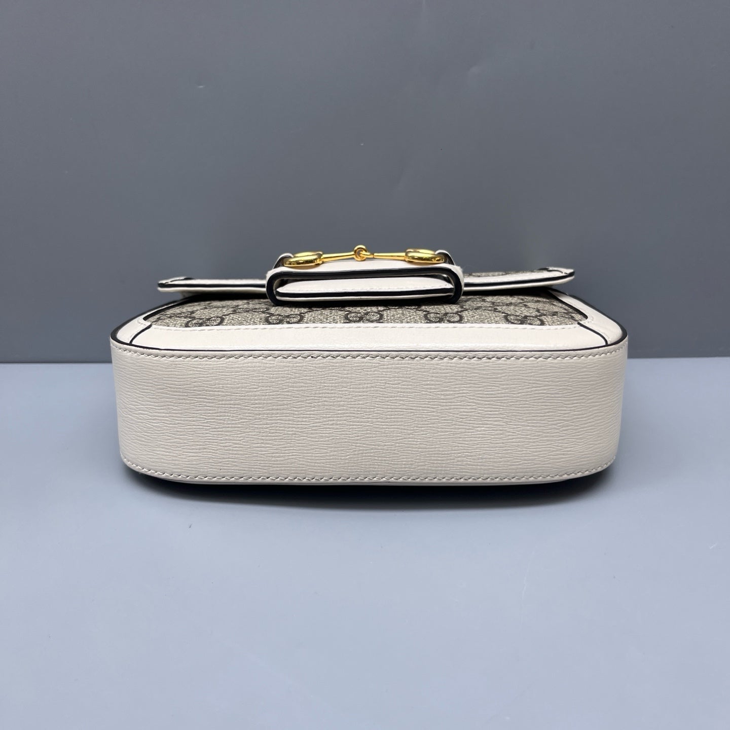 Gucci - 1955 Horsebit Small Shoulder Bag - GG Supreme canvas with leather trim - White - (small)