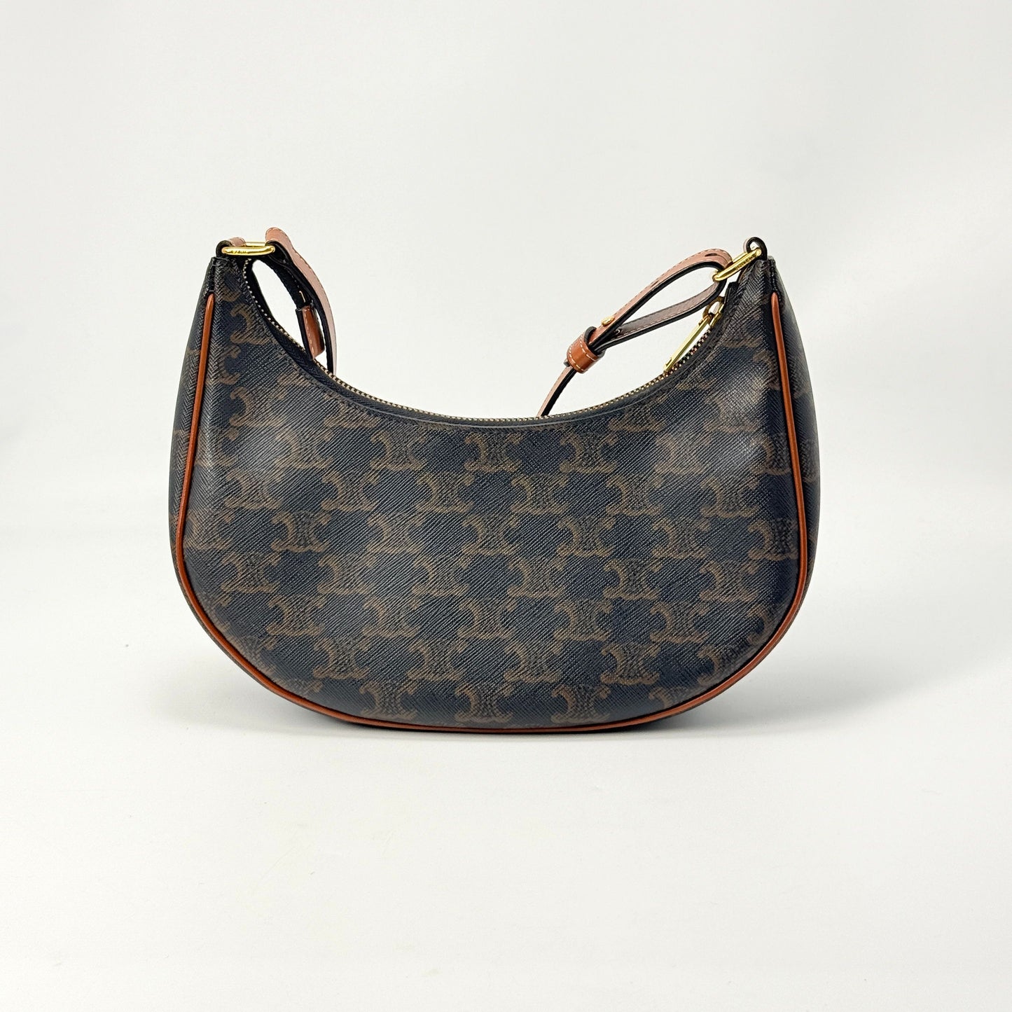 Celine - Ava Bag - Triomphe canvas with calfskin leather trim - Brown - (mini)