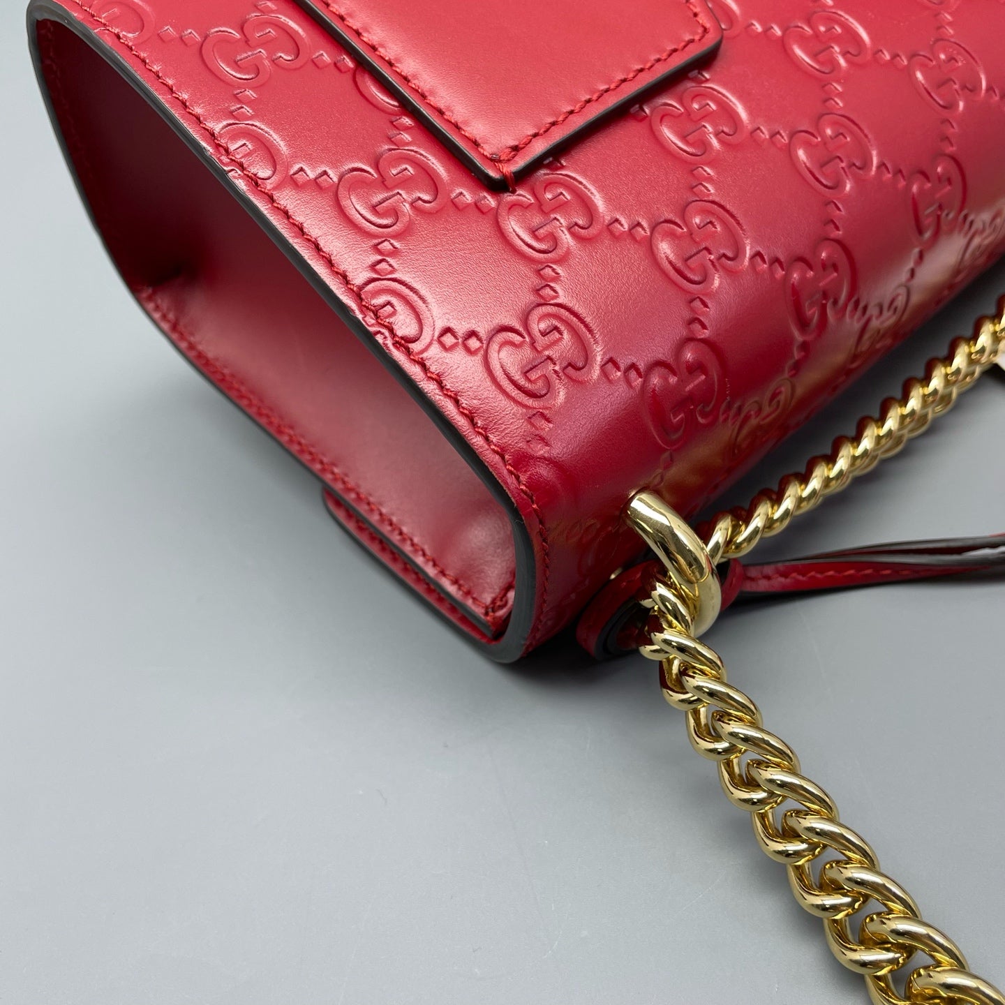 Gucci - Padlock - Leather - Red - (small)