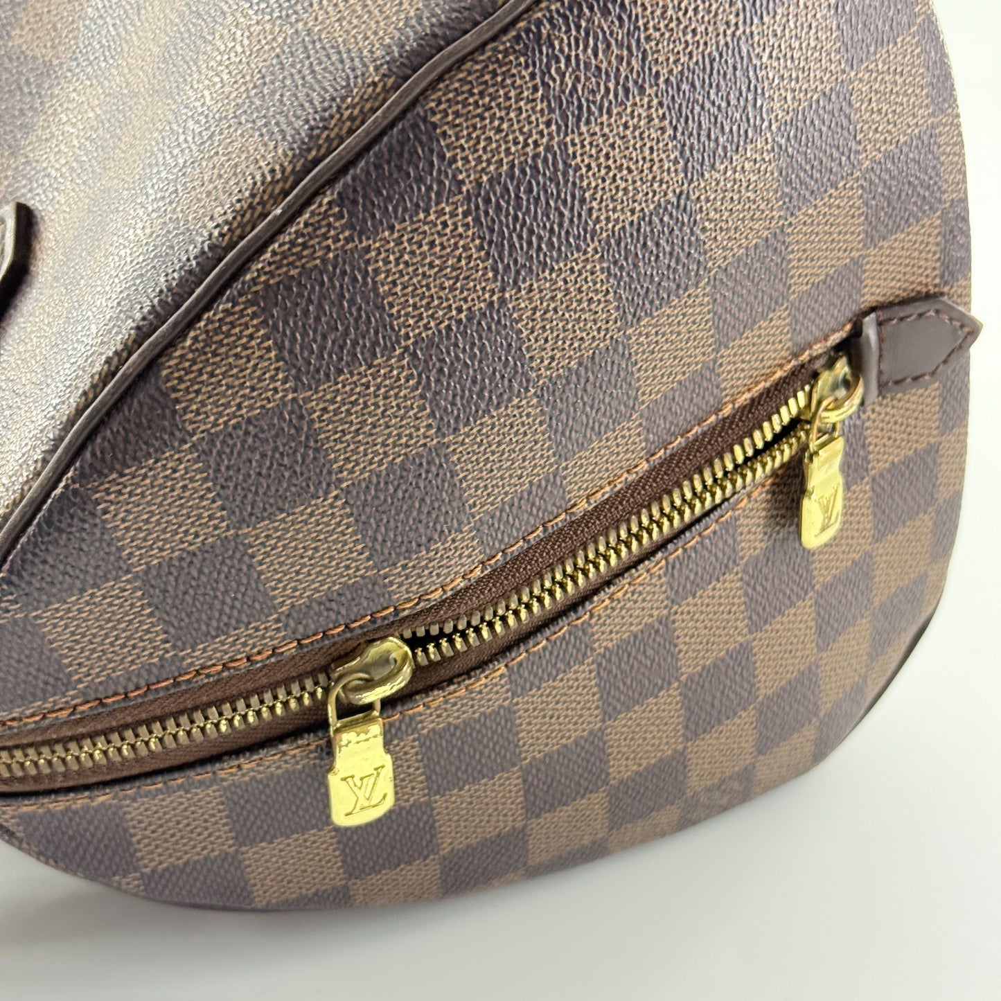 Louis Vuitton - Damier Ebene Bowling Bag - Damier Ebene coated canvas with leather trim - Brown - (Medium)