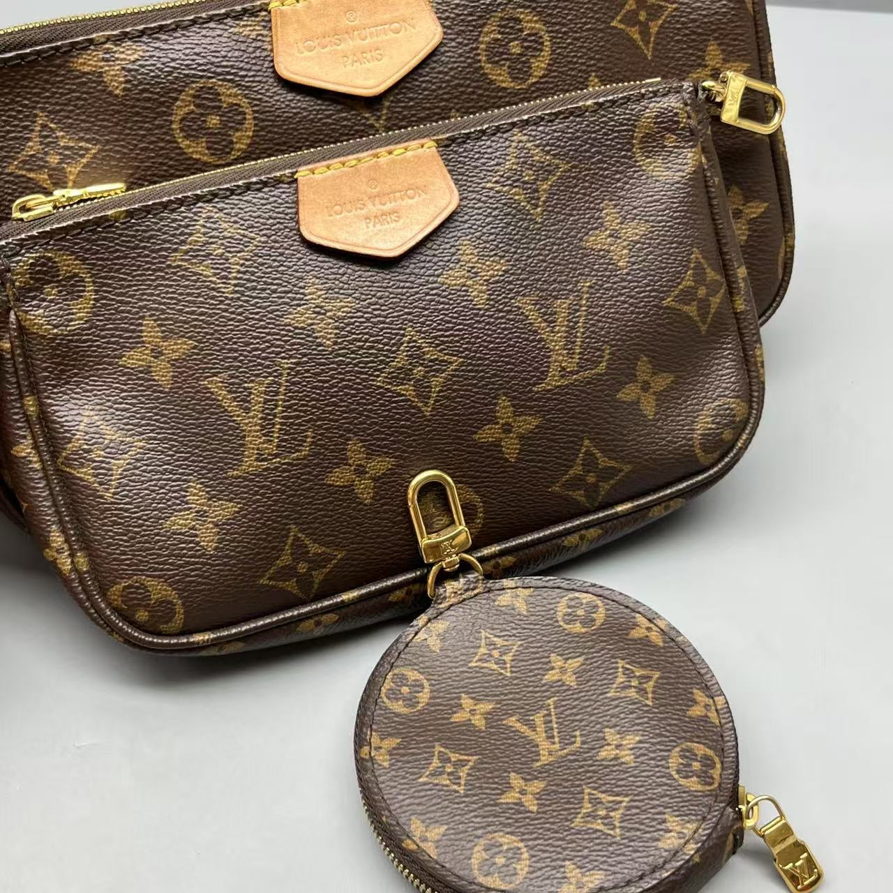 Louis Vuitton - Multi-Pochette Accessoires - Monogram coated canvas, natural cowhide leather, textile - Brown - (Small)