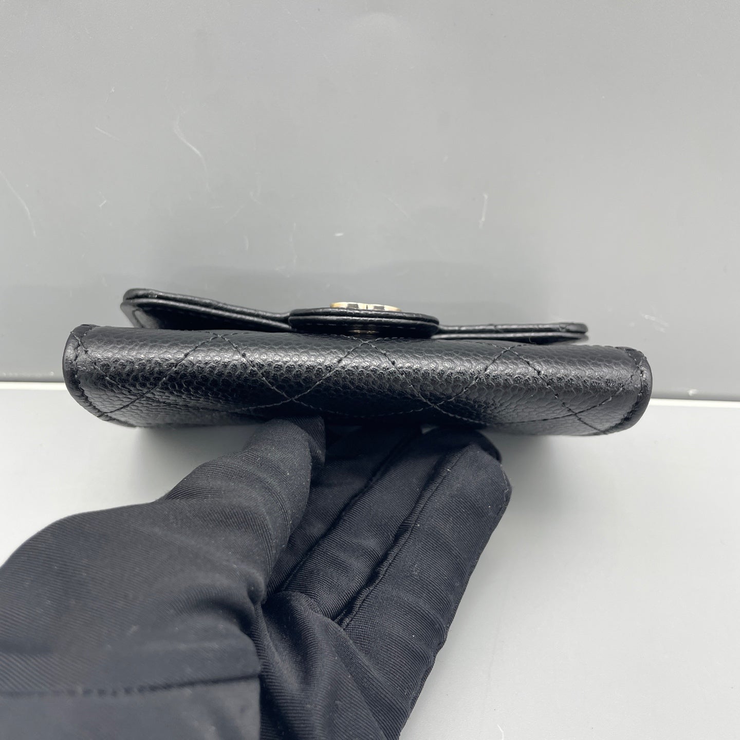 Chanel - Classic Quilted Card Holder - Grained calfskin leather - Black - (small)