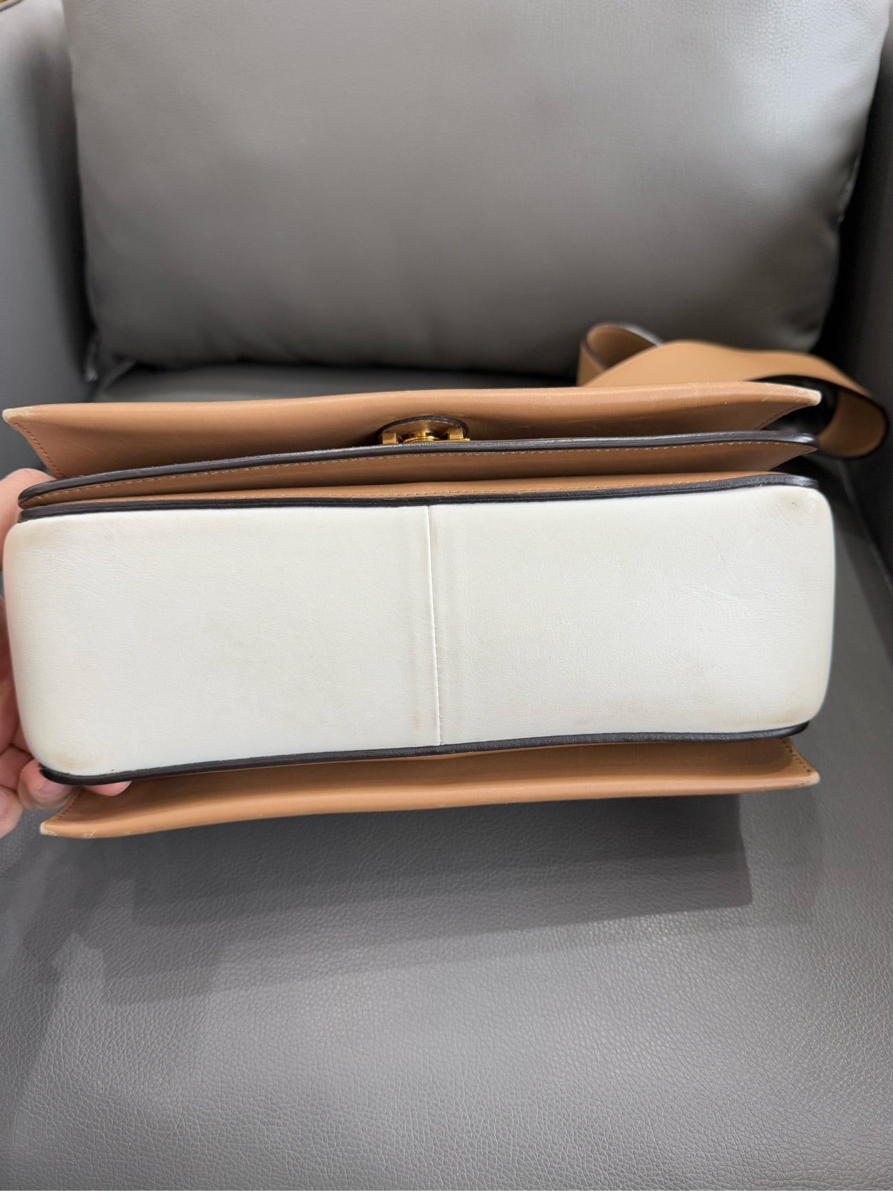 Celine - Frame - Cowhide leather - Beige and White - (medium)