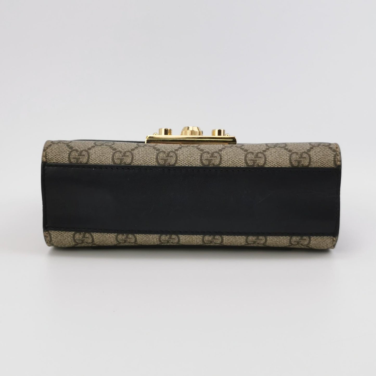 Gucci - Padlock Small Shoulder Bag 409487 KLQJG 9785 - GG Supreme canvas with leather trim - Beige and Brown with Black Accents - (small)