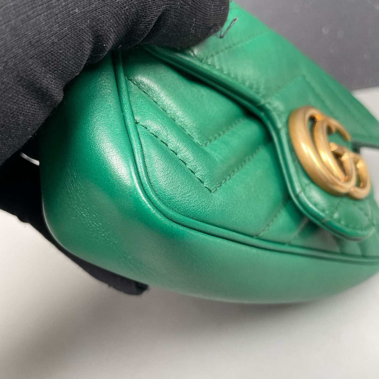 Gucci - GG Marmont Mini Chain Bag - Leather - Green - (mini)