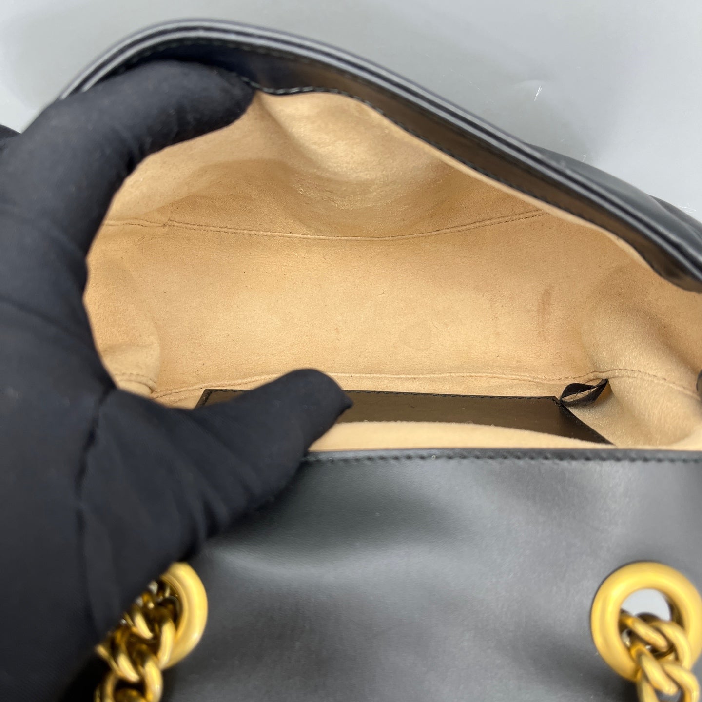 Gucci - GG Marmont Mini Flap Bag - Leather - Black - (mini)