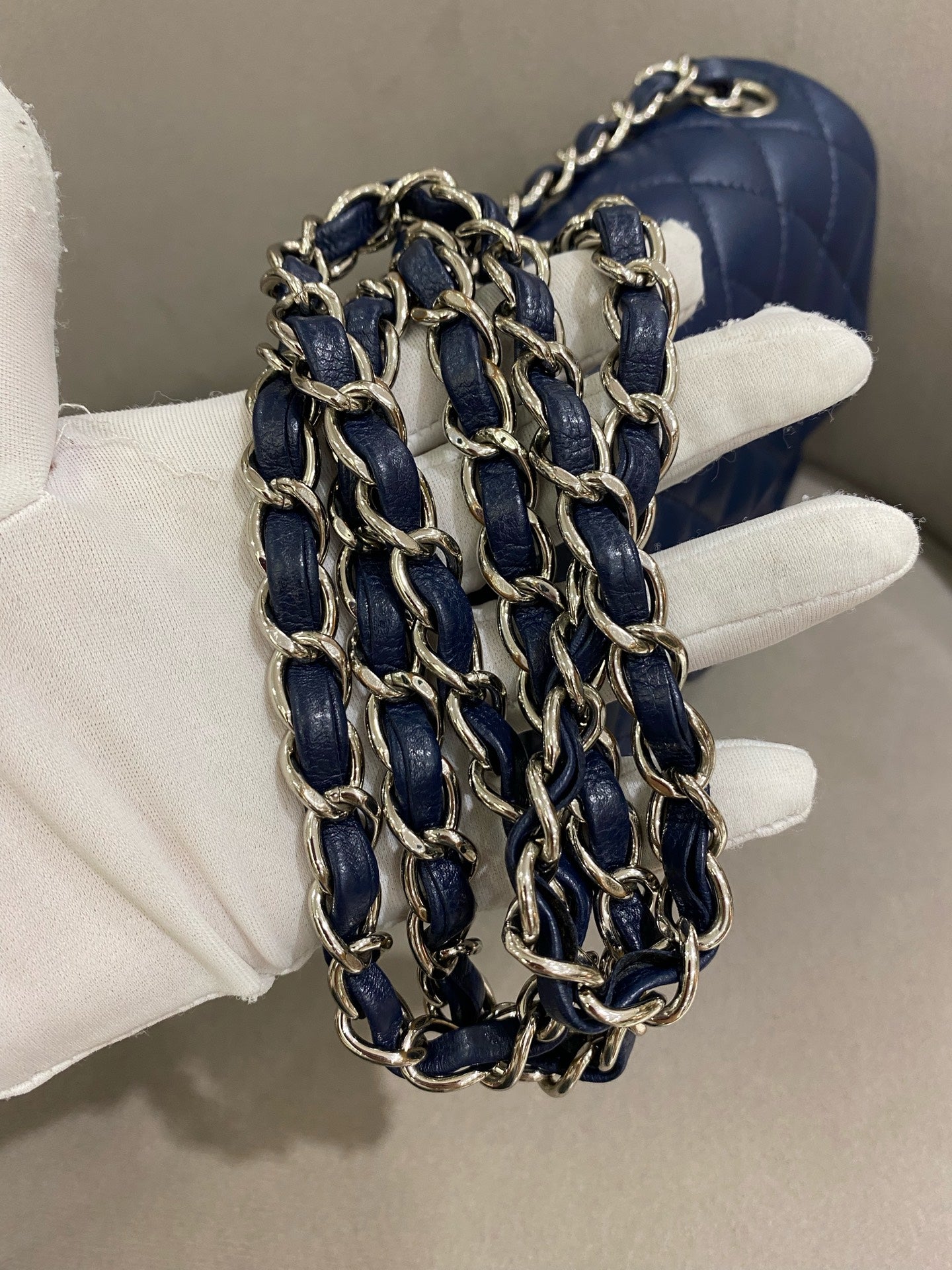 Chanel - Mini Square Flap Bag - Caviar leather - Navy - (mini)