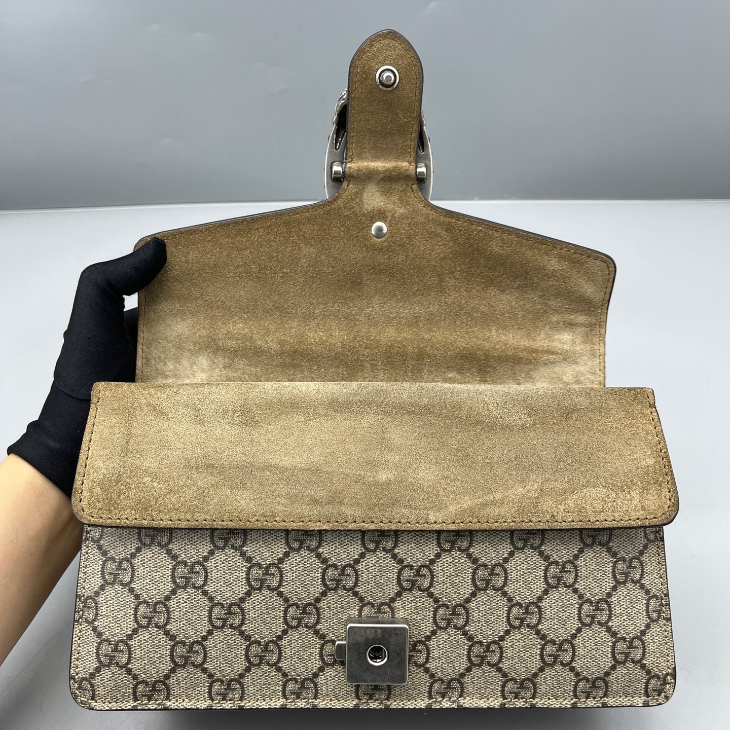 Gucci - Dionysus Shoulder Bag - GG Supreme canvas with suede and leather trim - Beige and Camel - (Medium)