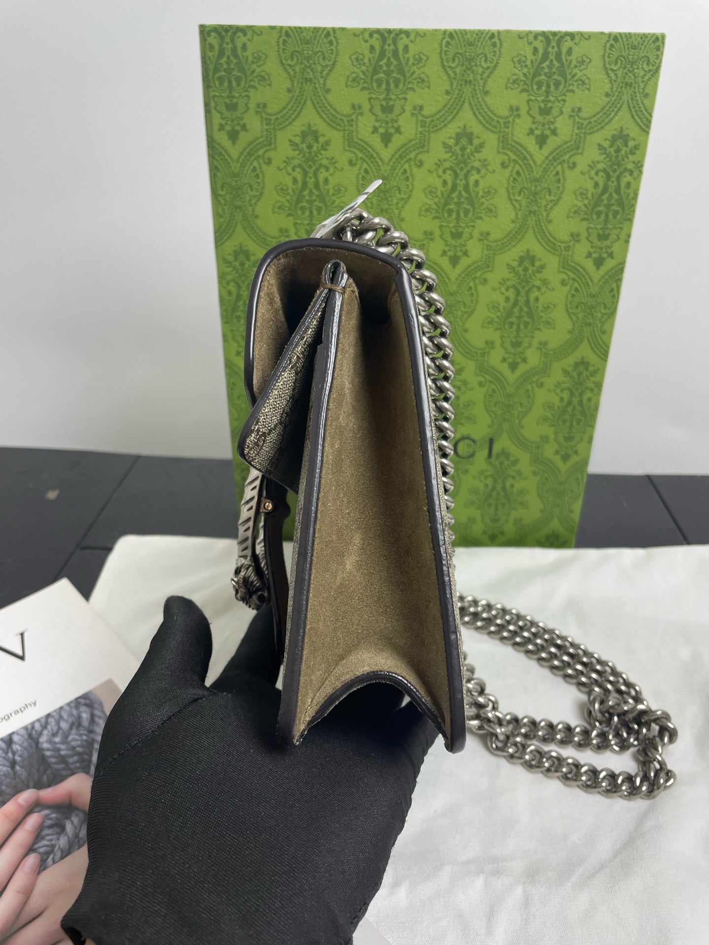 Gucci - Dionysus Mini Shoulder Bag - GG Supreme canvas with suede and leather trim - Beige - (Mini)