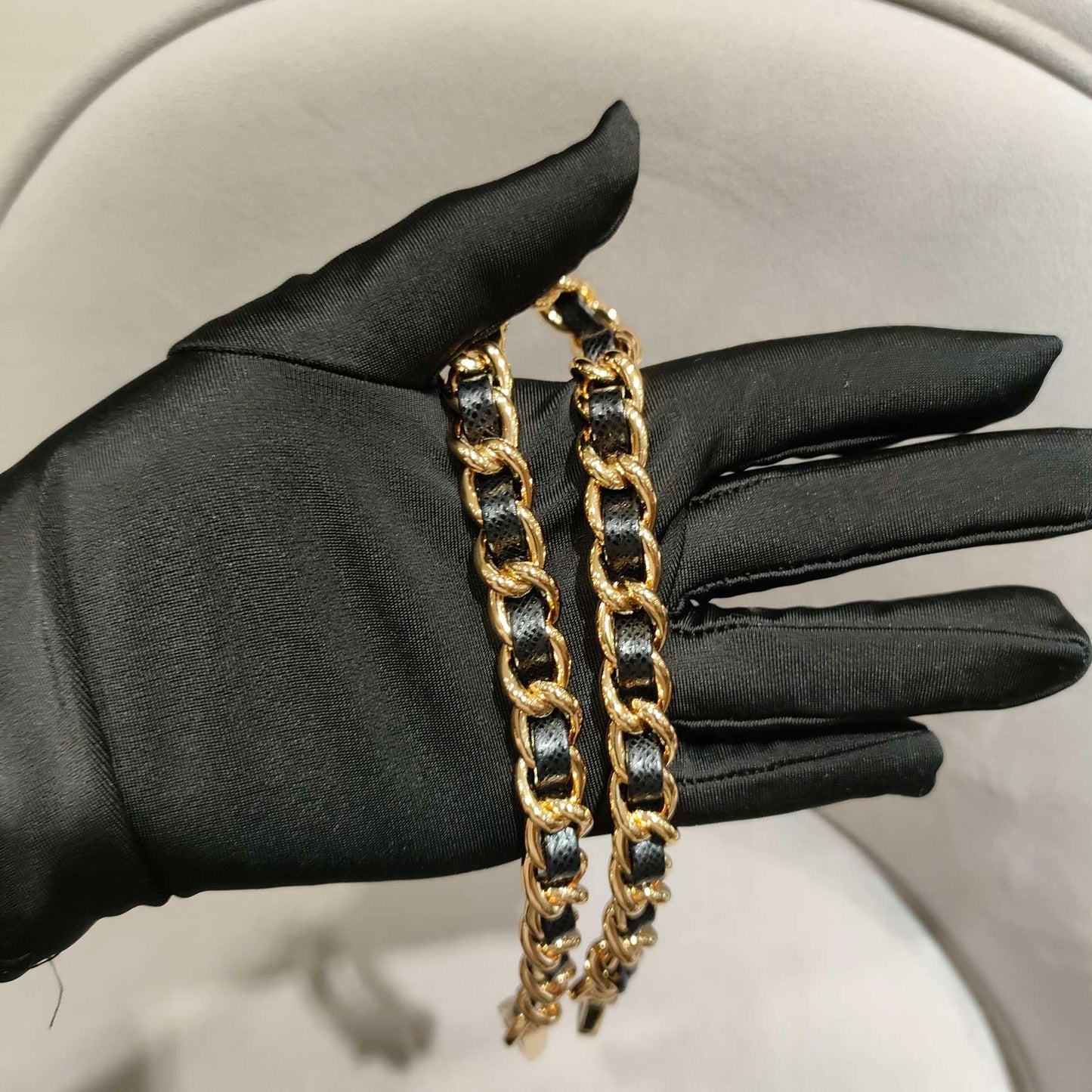 Prada - Re-Edition 1995 Chain Quilted Nylon Handbag - Nylon with Saffiano leather trim - Black with Gold-Tone Hardware - (Small)