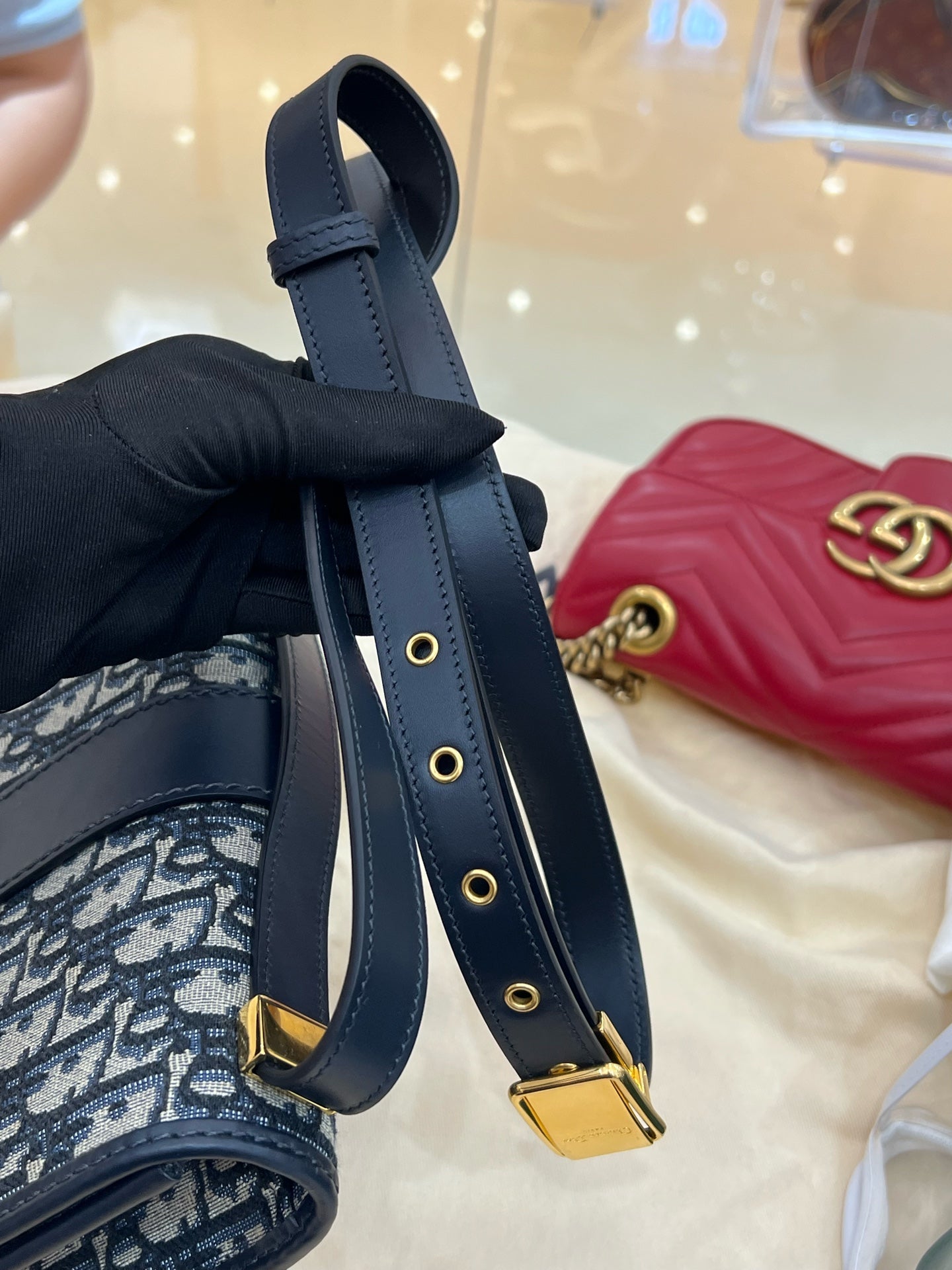 Dior - 30 Montaigne Small Bag - Dior Oblique Jacquard Canvas with Leather Trim - Blue - (Small)