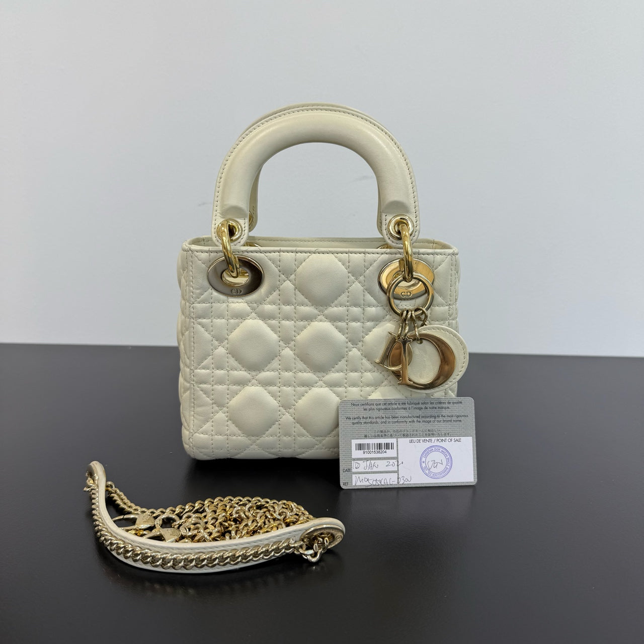 Dior - Lady Dior Mini - Leather - White - (mini)