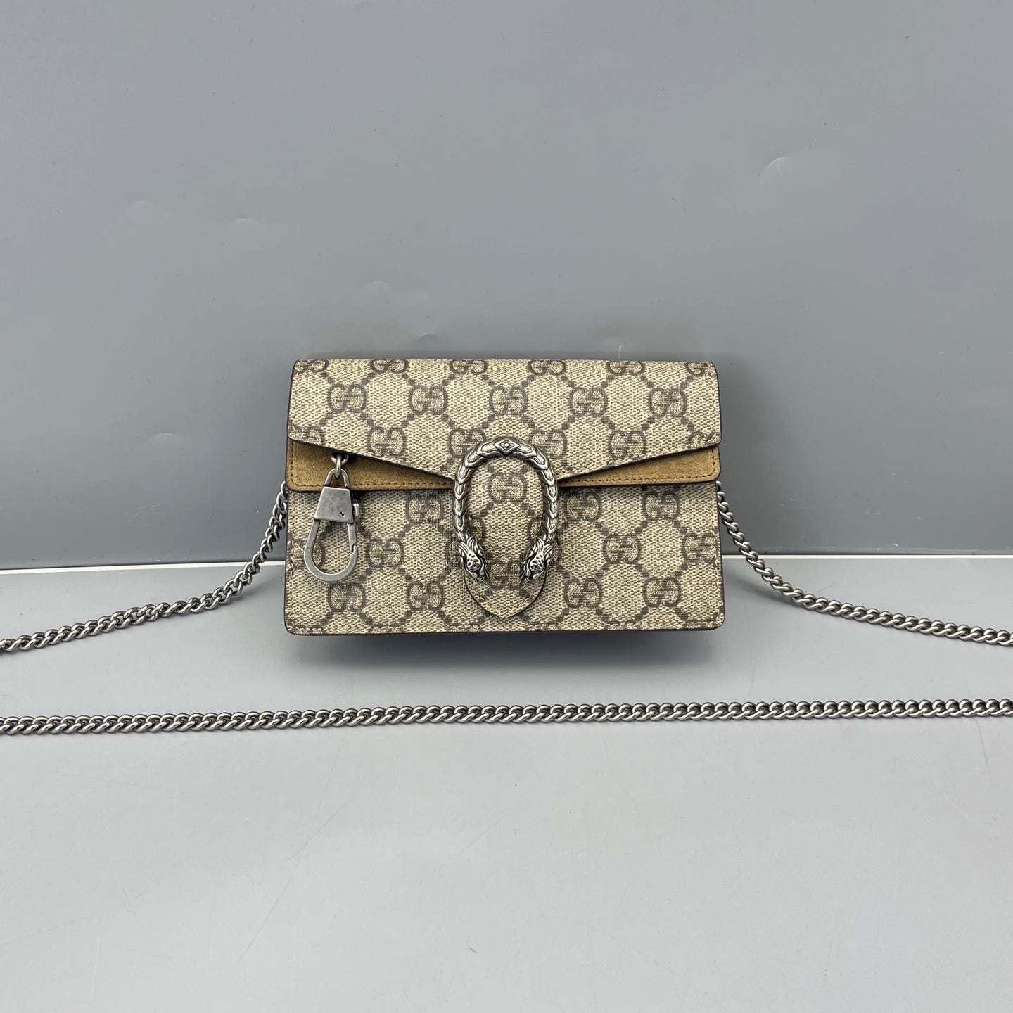 Gucci - Dionysus Super Mini Bag - GG Supreme coated canvas with suede and leather trim - Beige - (mini)