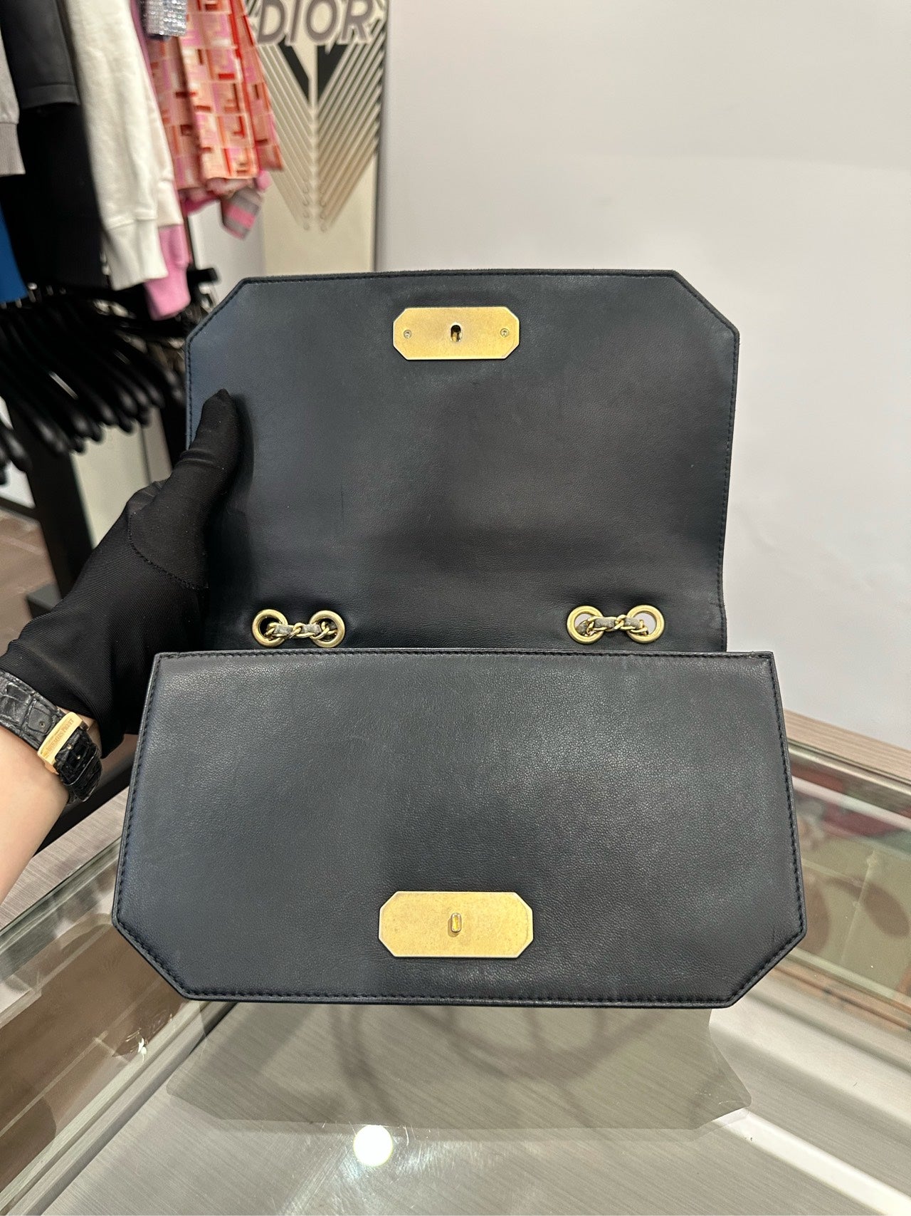 Chanel - Palace Enamel Clasp Flap Bag - Leather - Black - (mini)