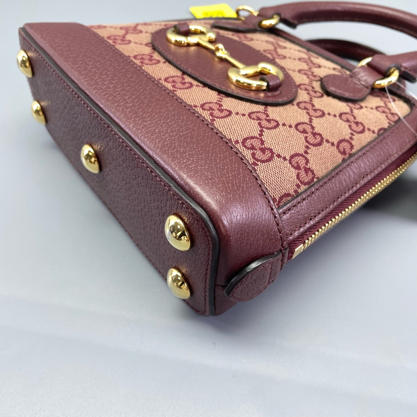 Gucci - Gucci 1955 Mini Top Handle Bag - GG Supreme canvas with leather trim - Burgundy - (mini)