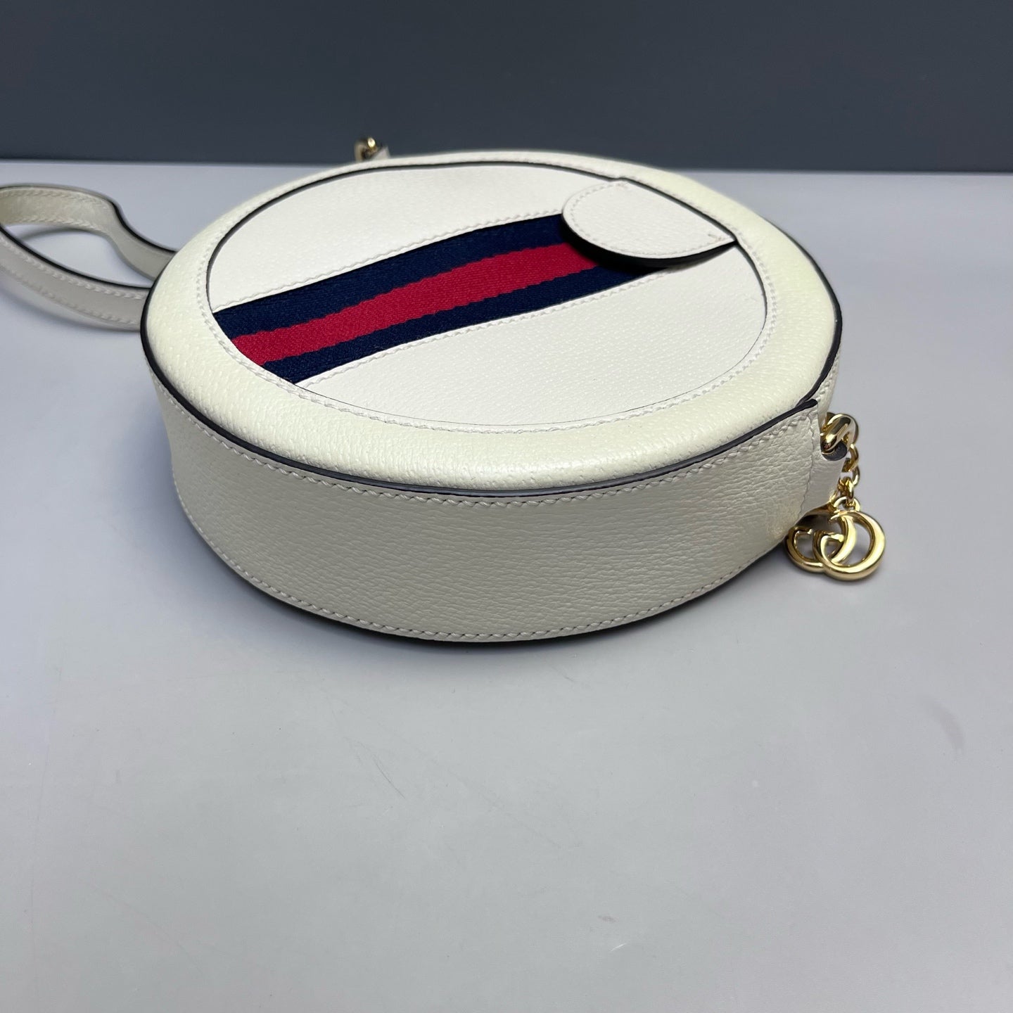 Gucci - Ophidia Round Mini Chain Bag - Grained leather - White - (mini)