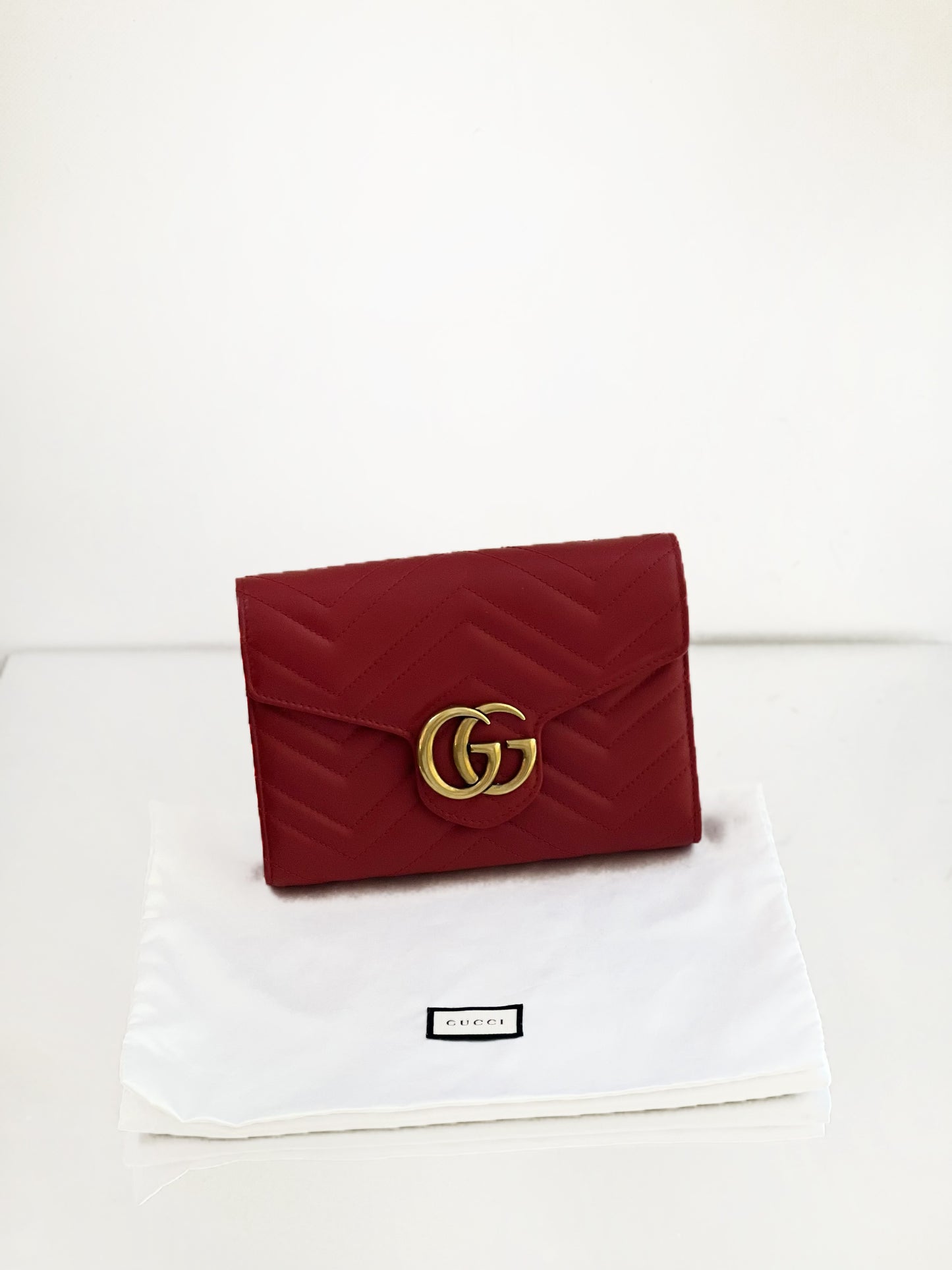 Gucci - Marmont WOC (Wallet on Chain) - Leather - Red - (mini)
