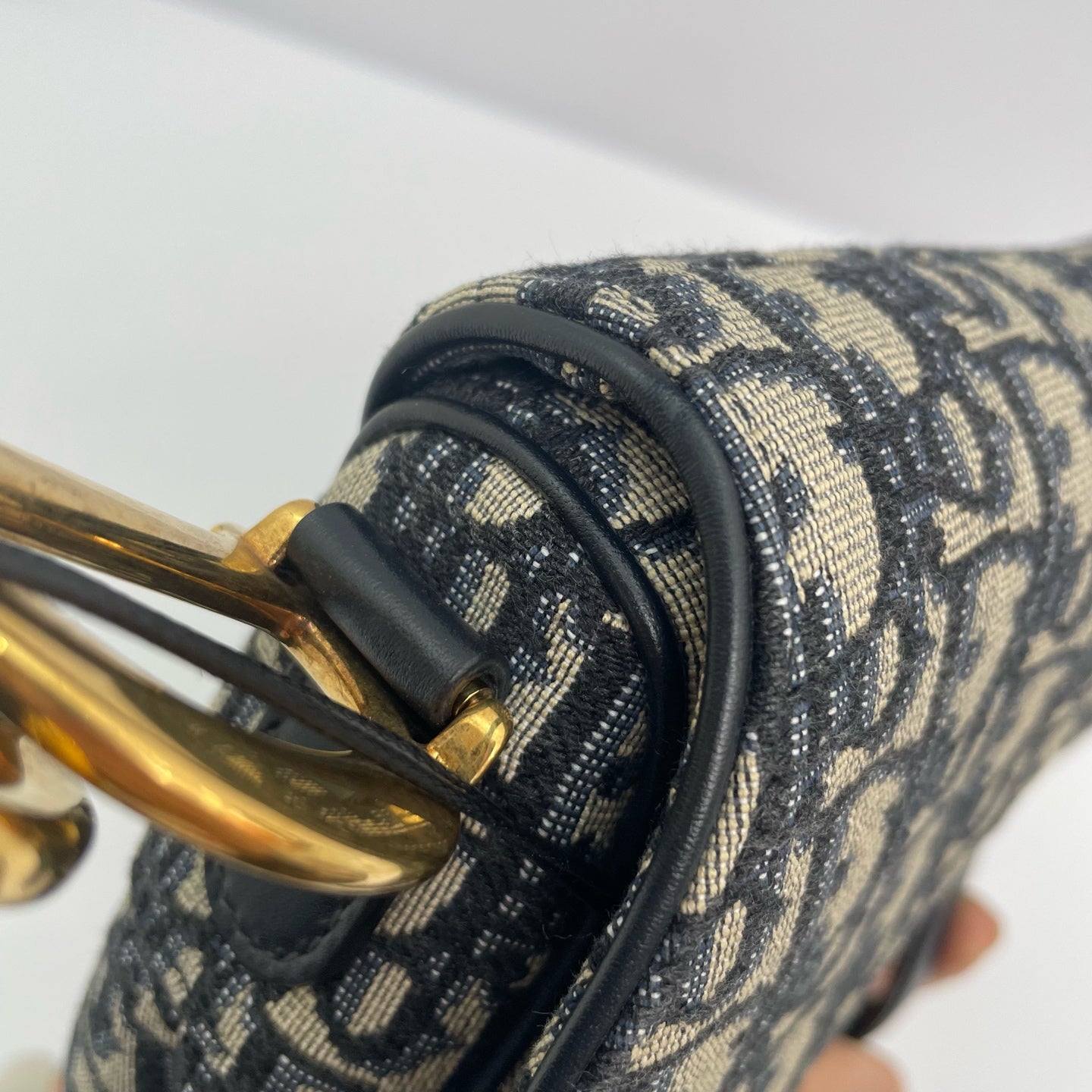 Dior - Saddle bag - Dior Oblique jacquard canvas and leather trim - Blue - (Medium)