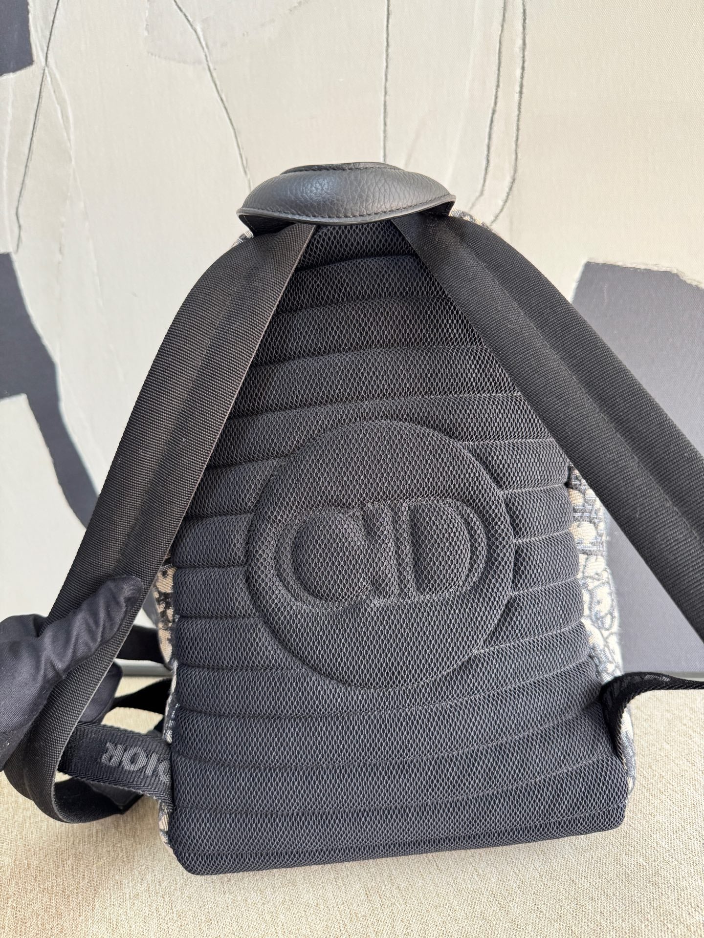 Dior - Rider Oblique Backpack Small - Dior Oblique jacquard canvas with leather trim - Grey, Beige and Black - (small)