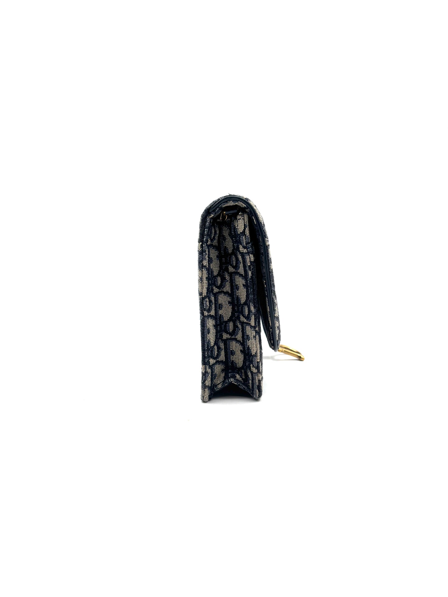 Dior - Saddle Oblique Wallet on Chain - Denim Oblique embroidered fabric - Blue - (mini)