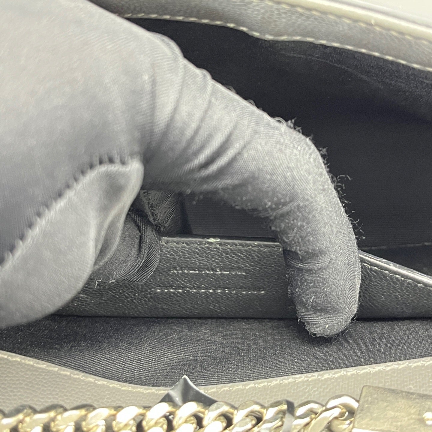 Saint Laurent - Kate Chain Wallet - Leather - Grey - (mini)
