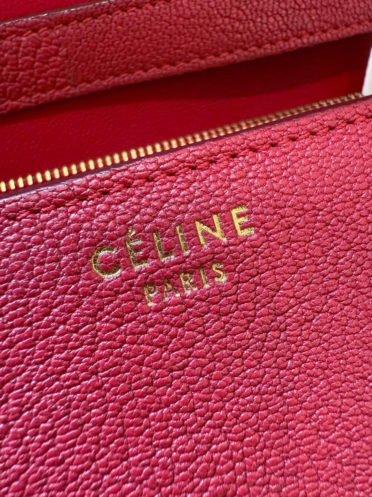 Celine - Classic Box - Grained leather - Red - (Small)