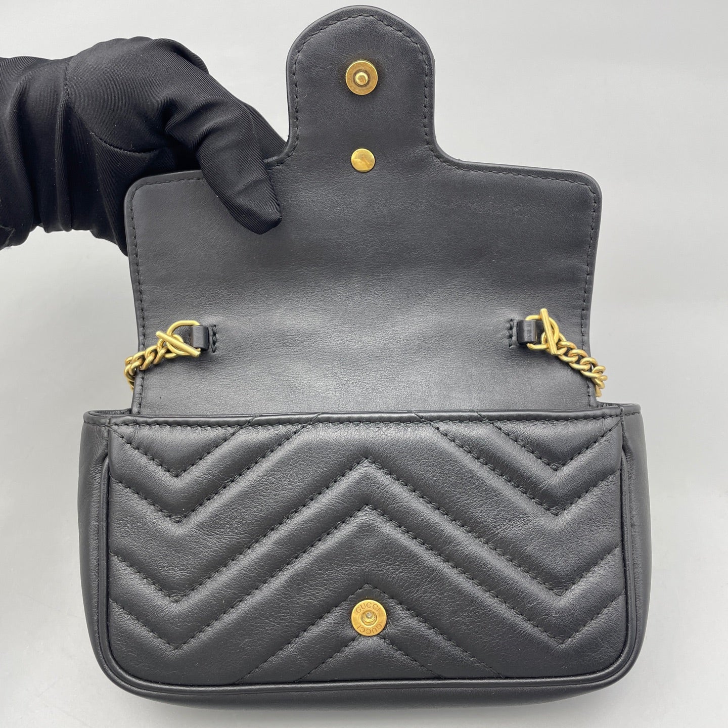 Gucci - GG Marmont Super Mini - Leather - Black - (mini)