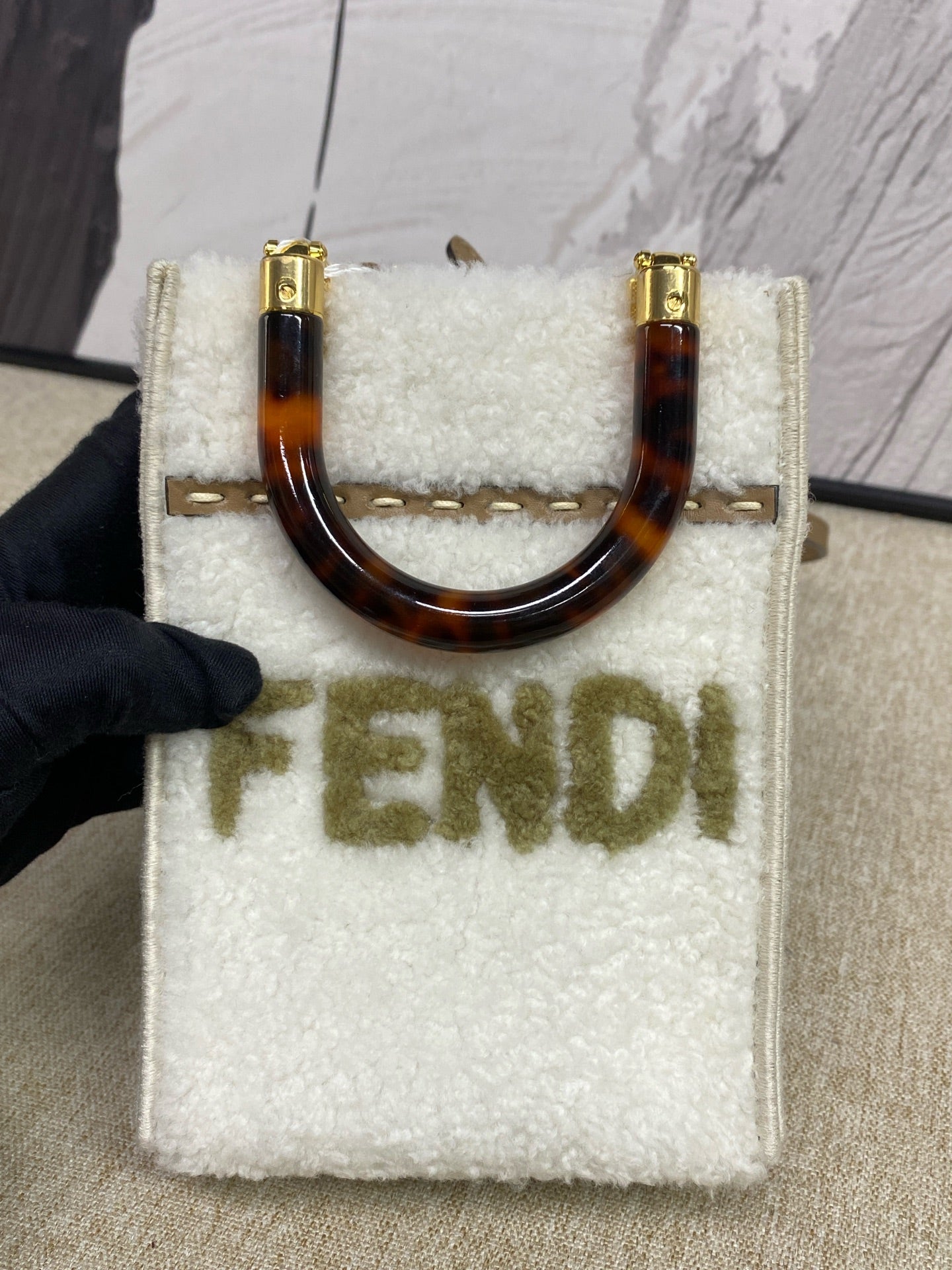 Fendi - Sunshine Mini Tote Bag - Lambswool - White - (mini)