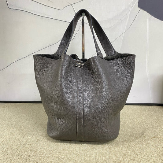 Hermès - Picotin Lock 26 - Taurillon Clemence leather - Cumulus Grey - (Medium)