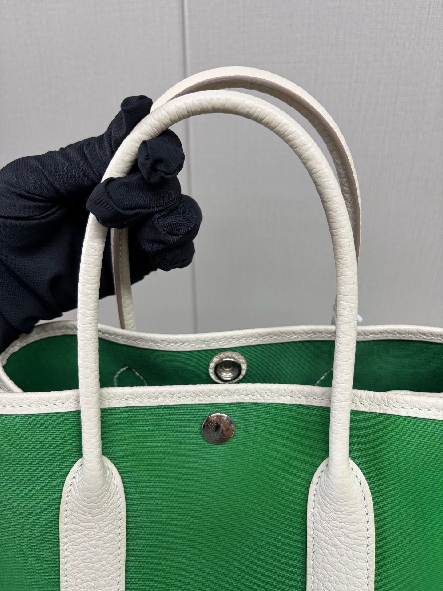 Hermès - Garden Party 30 - Canvas and Negonda Leather - Green and White - (Medium)