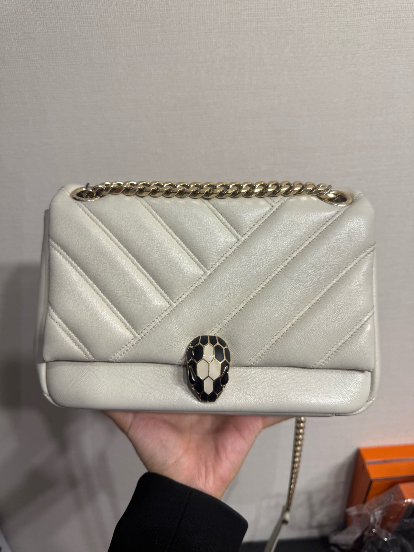 BVLGARI - Serpenti Forever Maxi Chain Shoulder Bag - Leather - White - (Small)