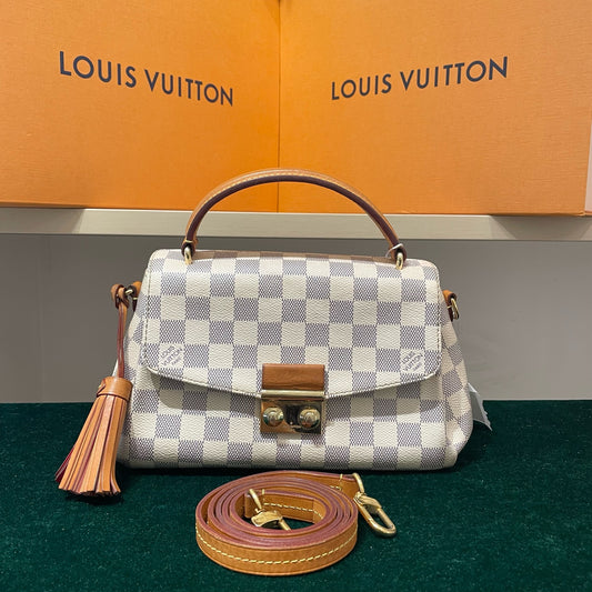 Louis Vuitton - Pallas Tassel - Damier Azur coated canvas with Vachetta leather trim - White - (Small)
