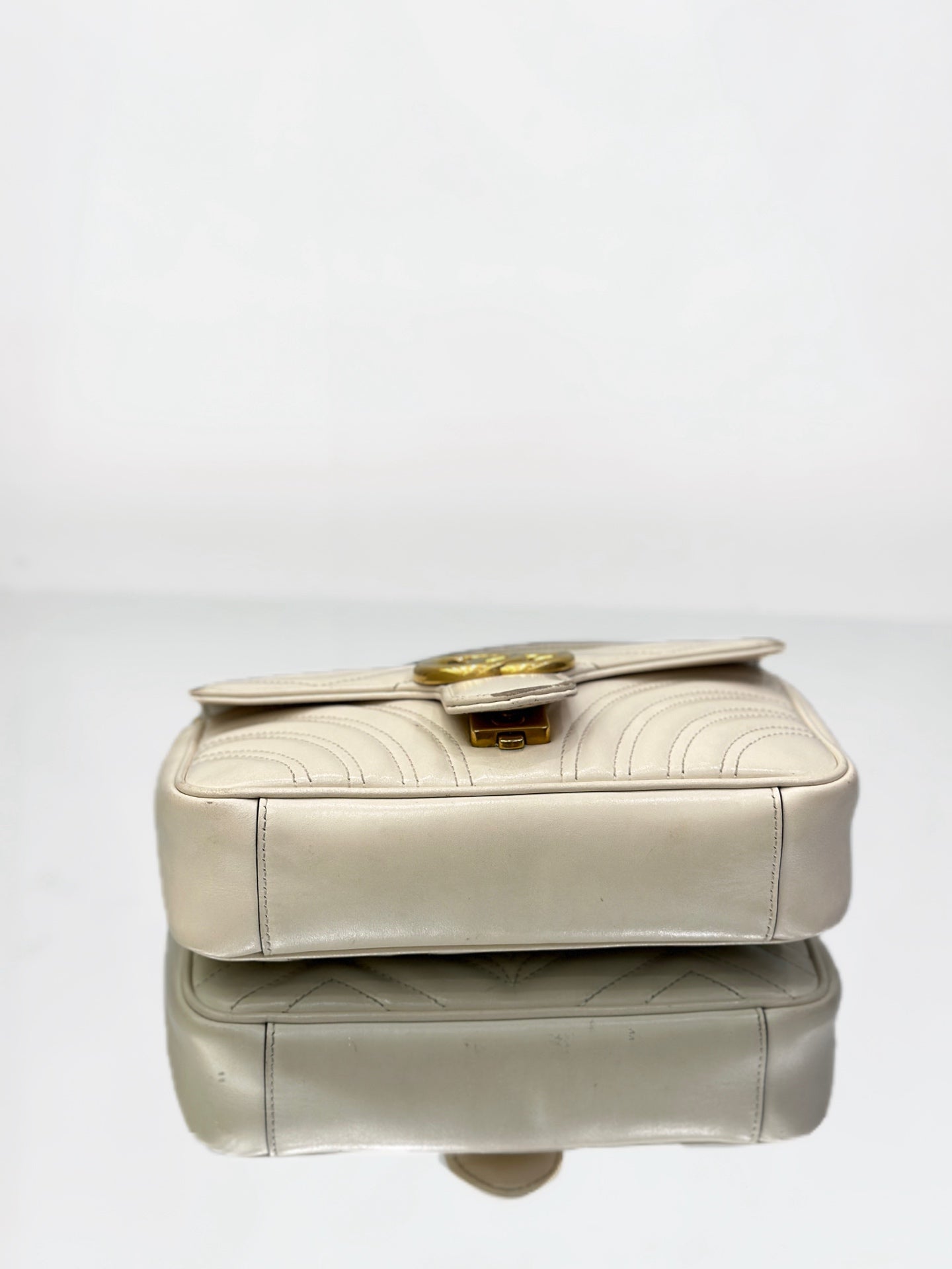Gucci - GG Marmont Mini Flap Bag - Leather - White - (mini)
