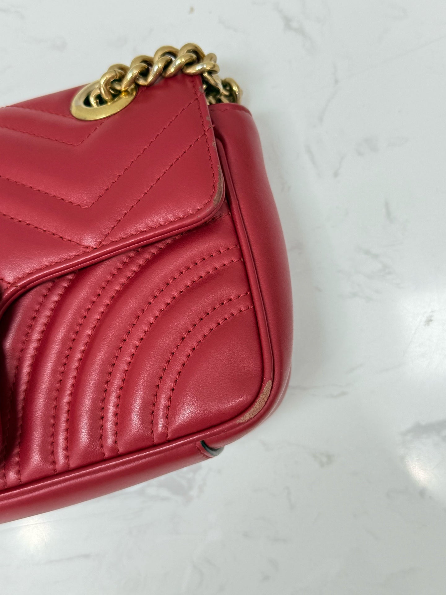 Gucci - GG Marmont Mini - Matelassé leather - Red - (Mini)