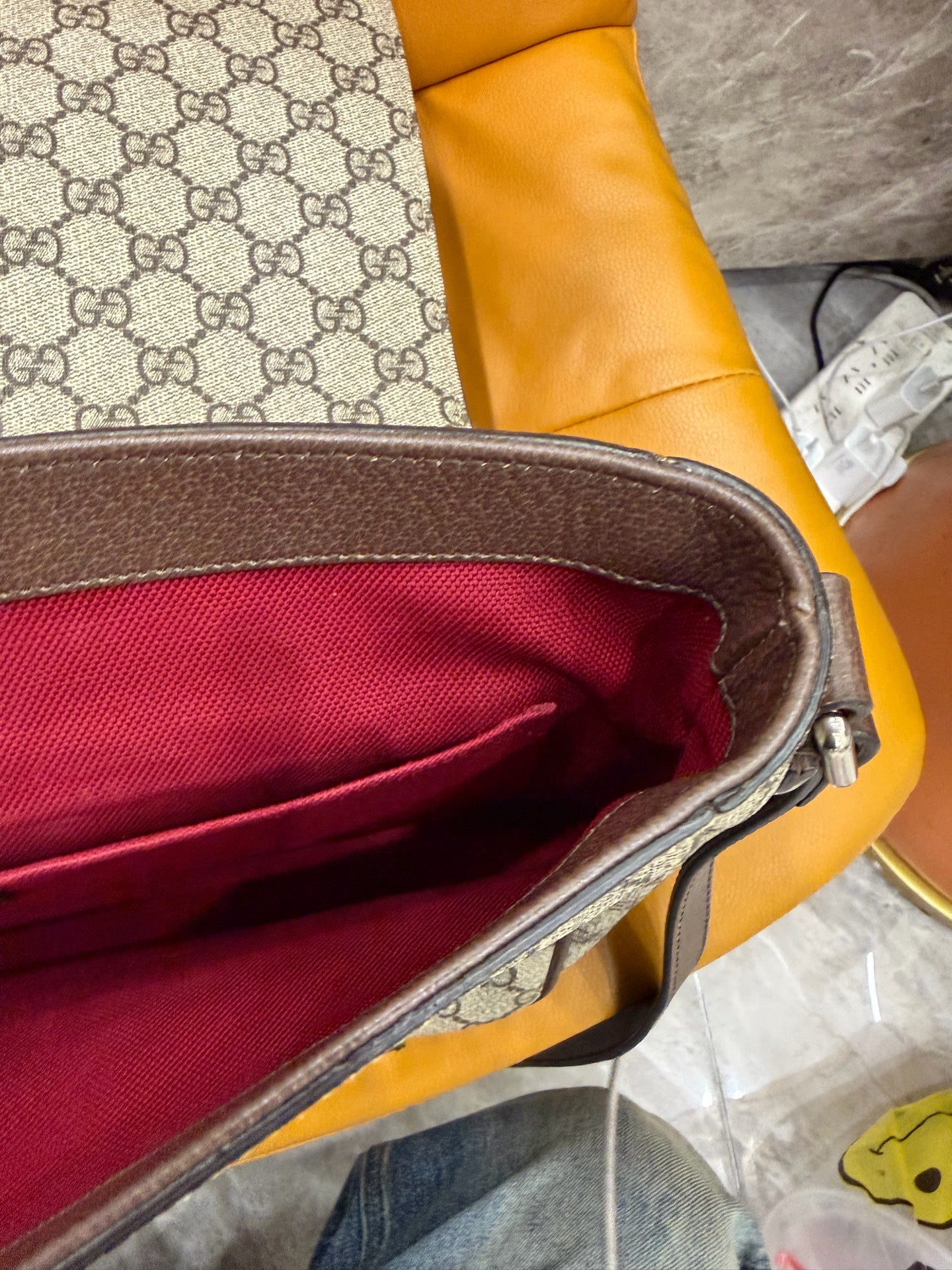 Gucci - Retro GG Messenger Bag - GG Supreme Canvas with Leather trim - Beige - (Medium)