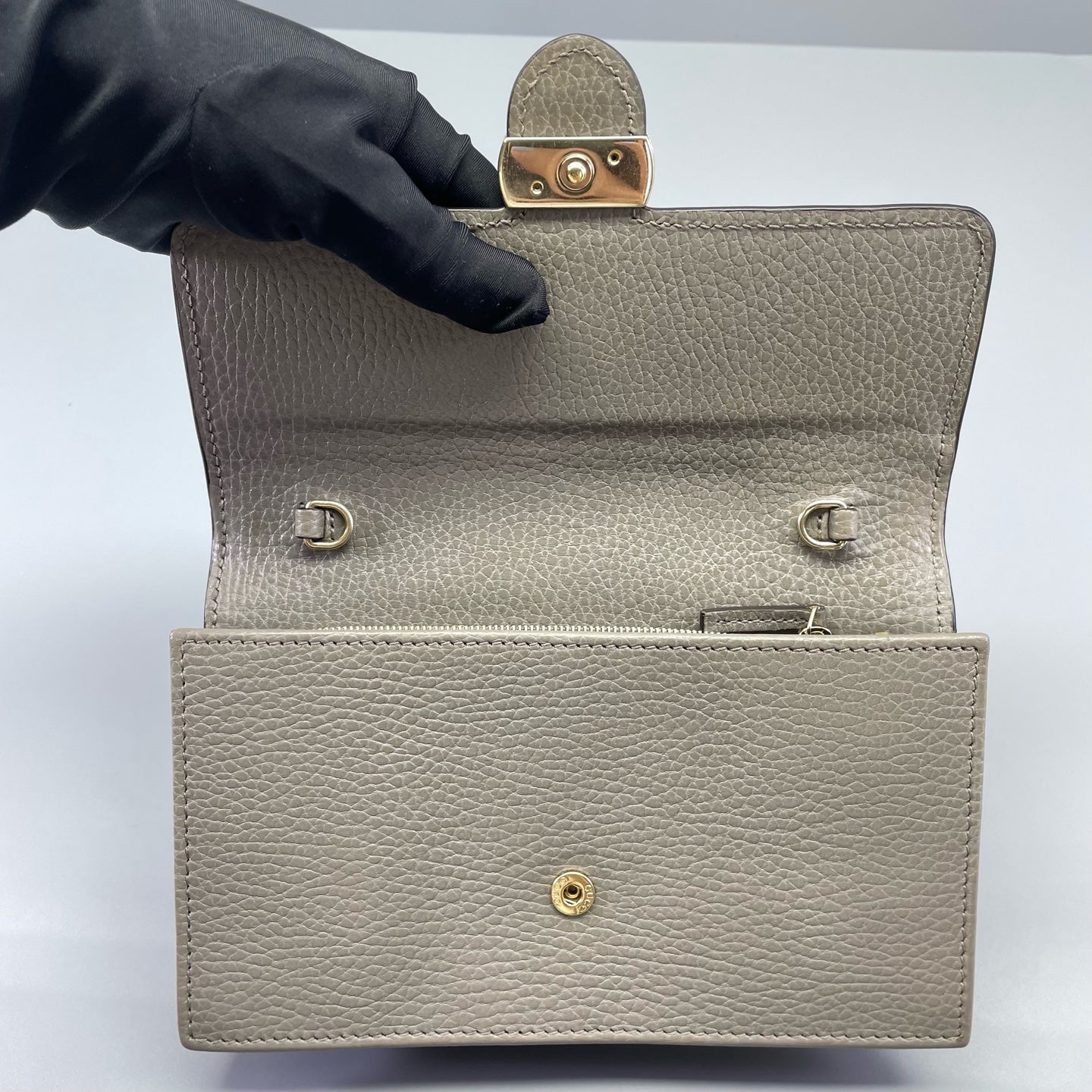 Gucci - Interlocking G WOC - Grained leather - Grey - (small)