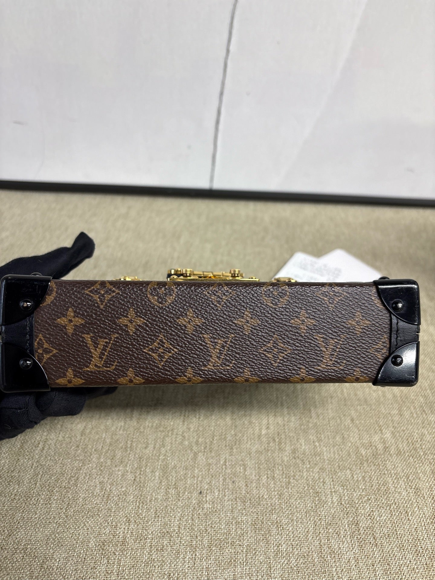 Louis Vuitton - Petite Malle Limited Edition Monogram - Monogram coated canvas with leather trim - Brown Monogram with Black and Red Accents - (mini)