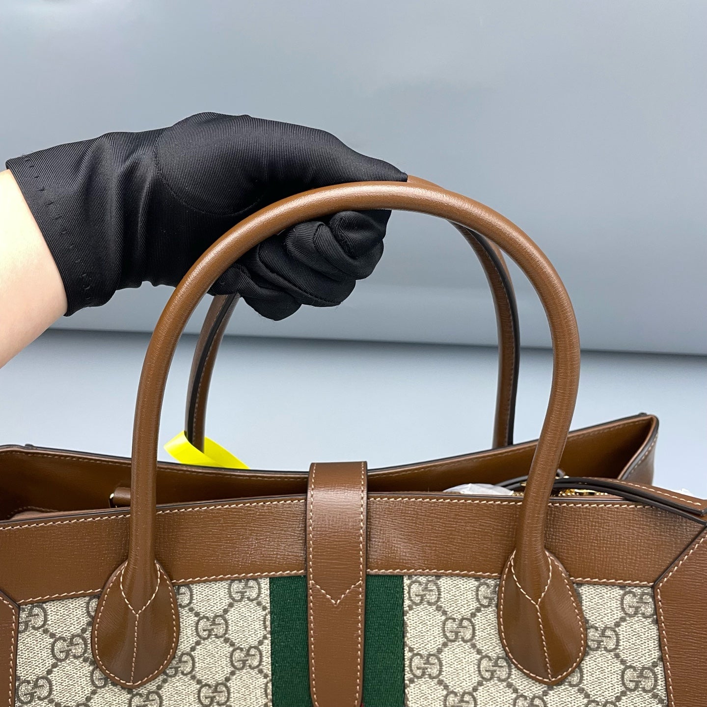 Gucci - 1961 Large Tote Bag - GG Supreme canvas with leather trim - Brown - (large)