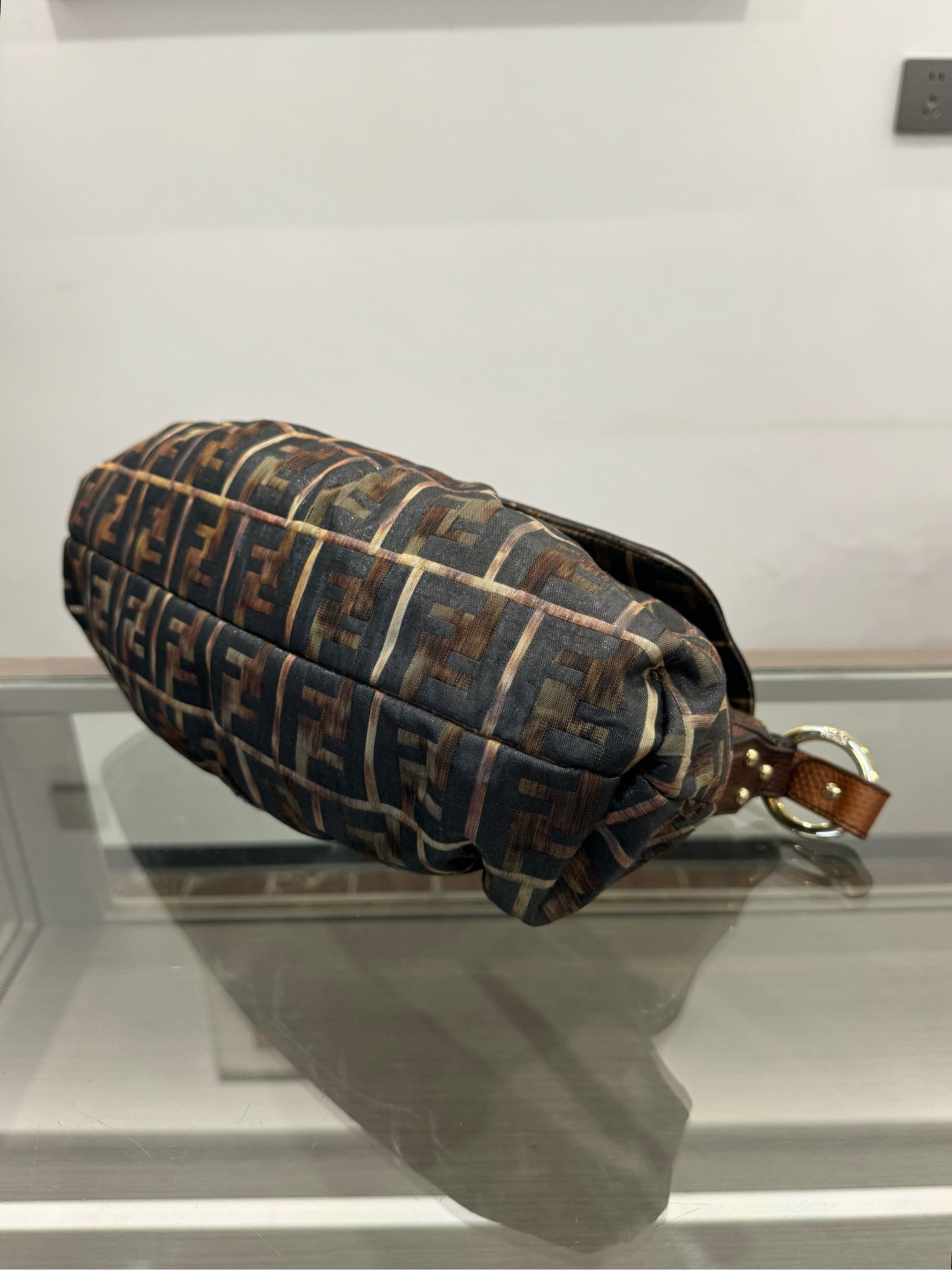 Fendi - Dumpling Shoulder Bag - Fendi Zucca monogram jacquard fabric with leather trim - Multicolour - (medium)
